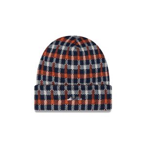 New Era Cap Tartan Check Navy Cuff Knit Hat