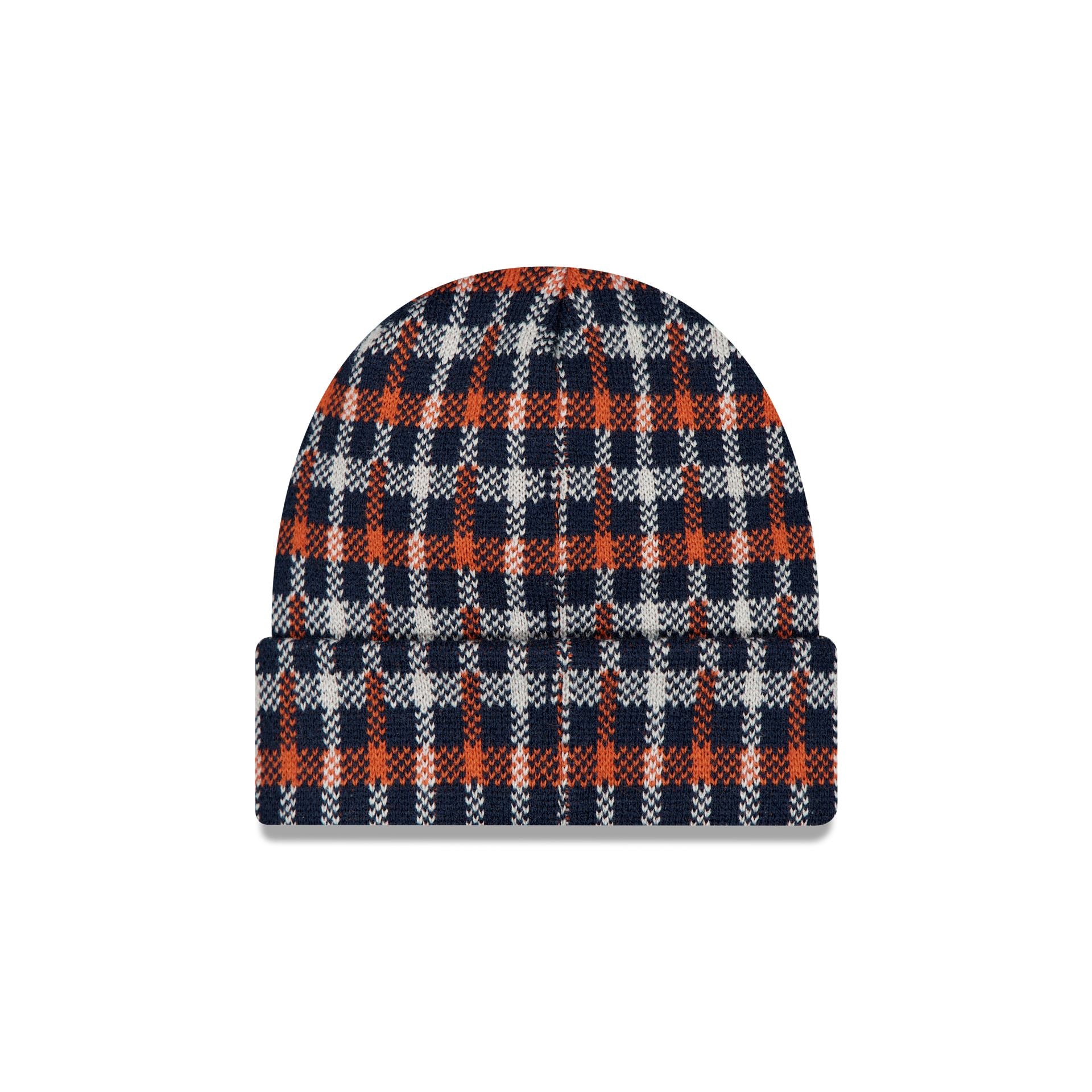 New Era Cap Tartan Check Navy Cuff Knit Hat - Image 2