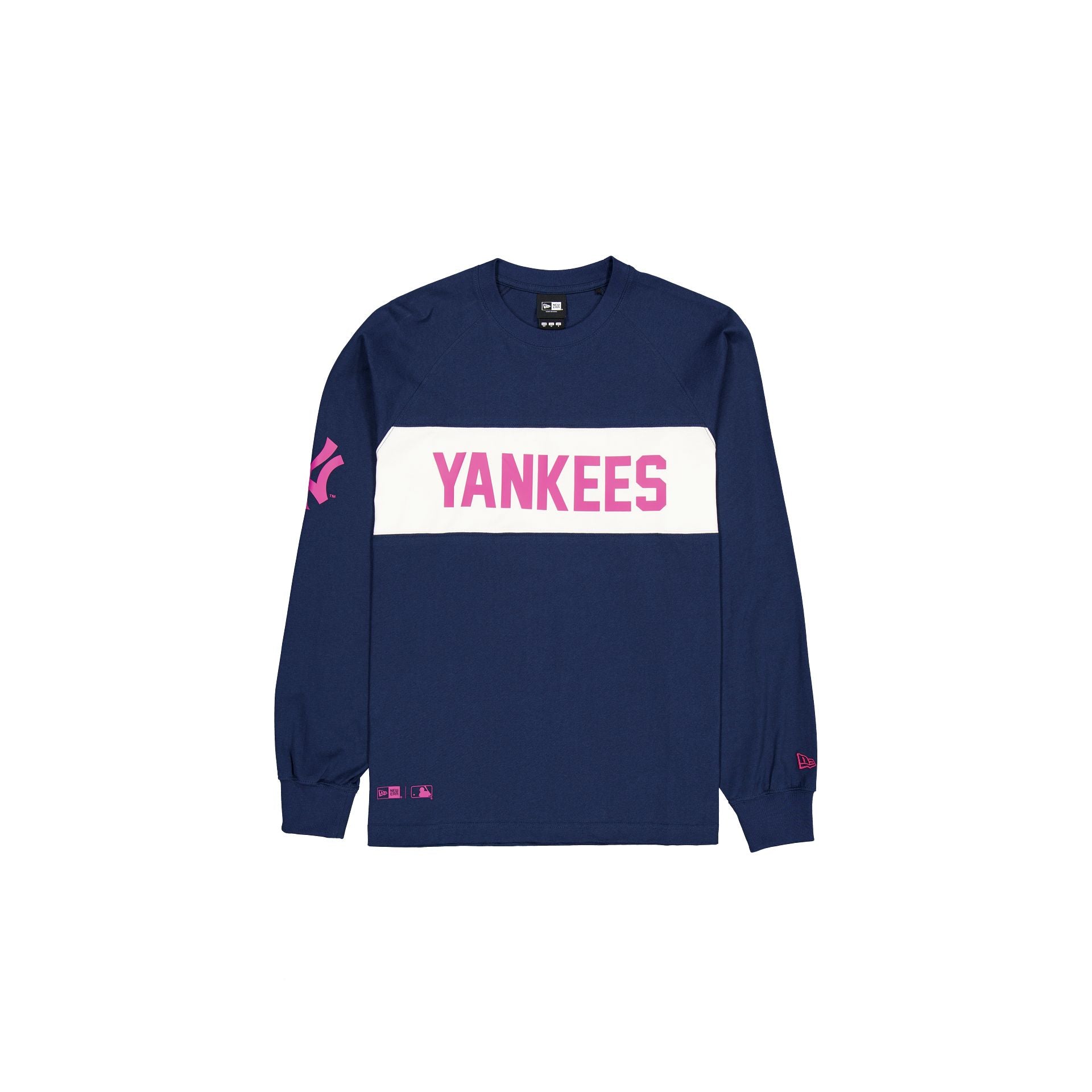 New York Yankees Color Block Dress Blues Long Sleeve T-Shirt - Image 2