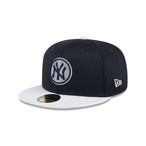 New York Yankees 2025 Batting Practice Gray Kids 59FIFTY Fitted Hat
