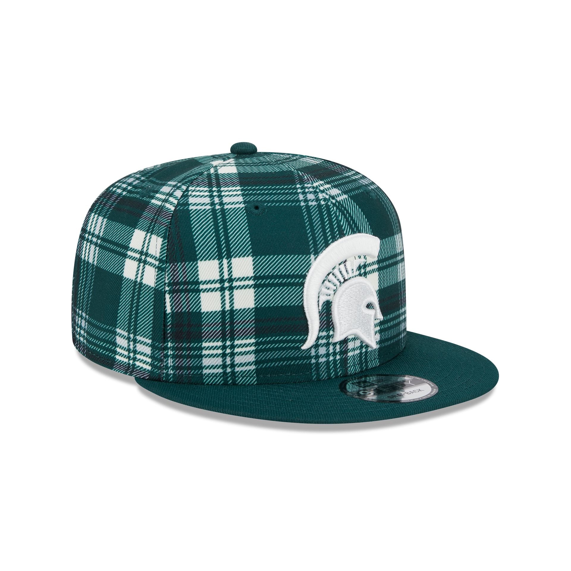 Michigan State Spartans Plaid 9FIFTY Snapback Hat - Image 3