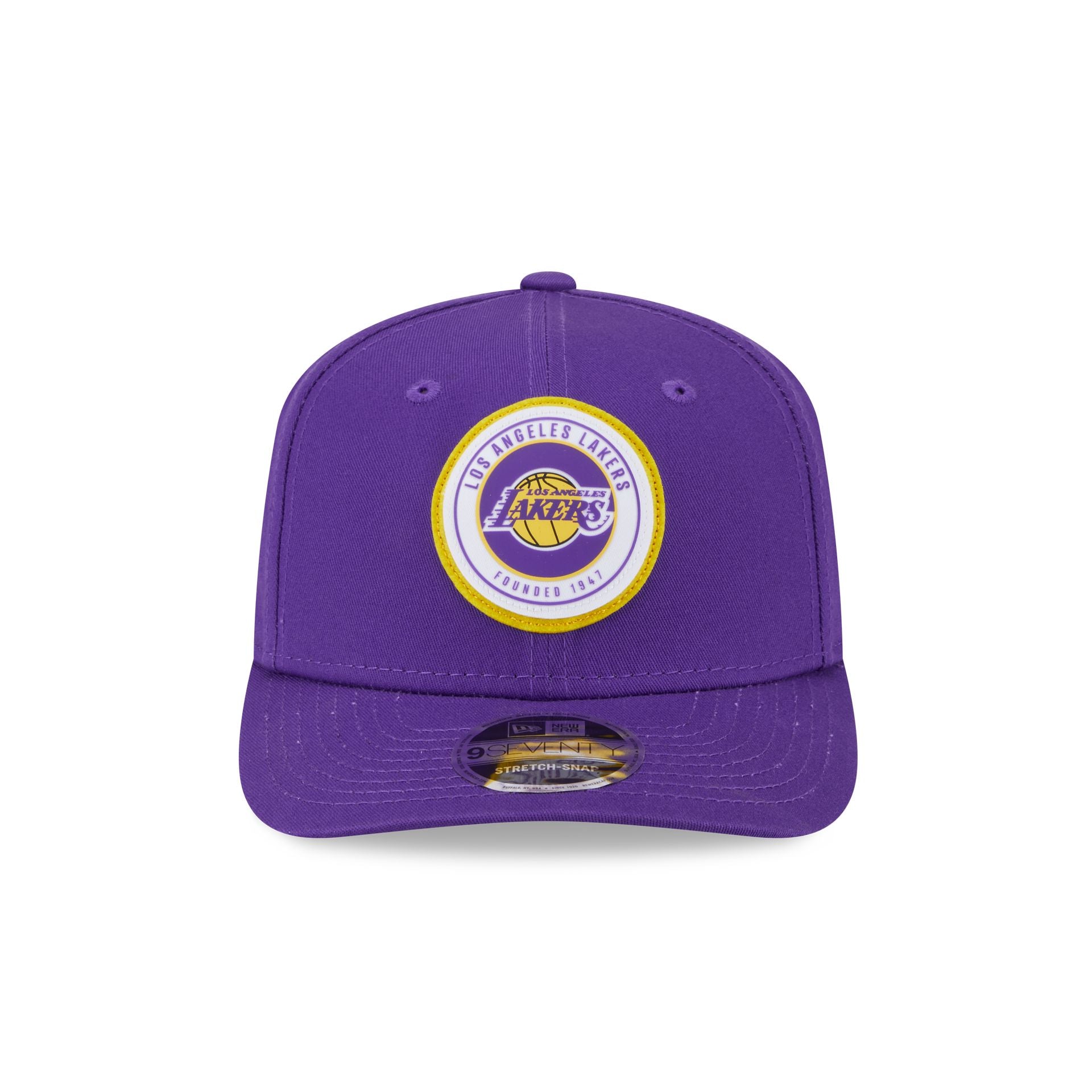 Los Angeles Lakers Circle Patch 9SEVENTY Stretch-Snap Hat - Image 2