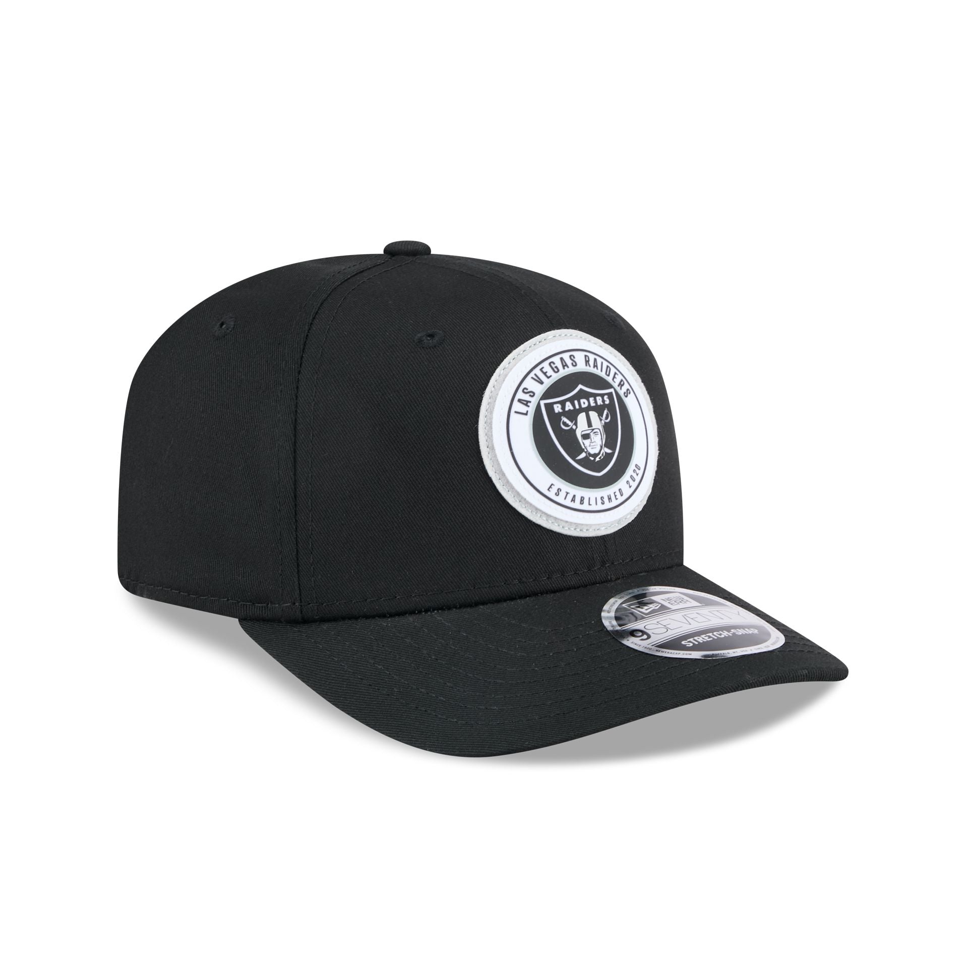 Las Vegas Raiders Circle Patch 9SEVENTY Stretch-Snap Hat - Image 3