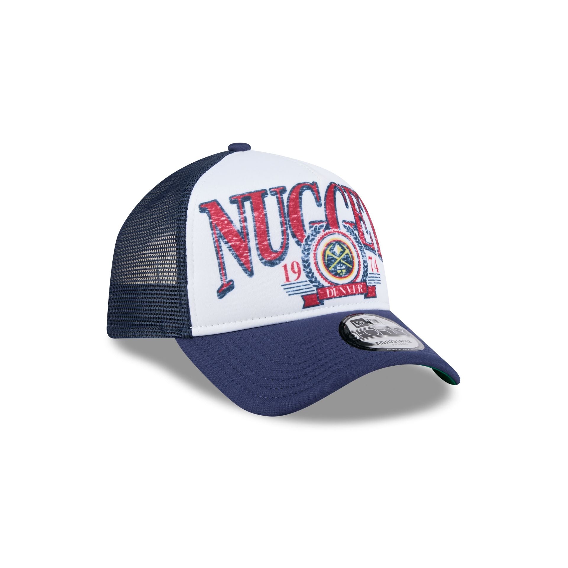 Denver Nuggets Distressed 9FORTY A-Frame Trucker Hat - Image 3