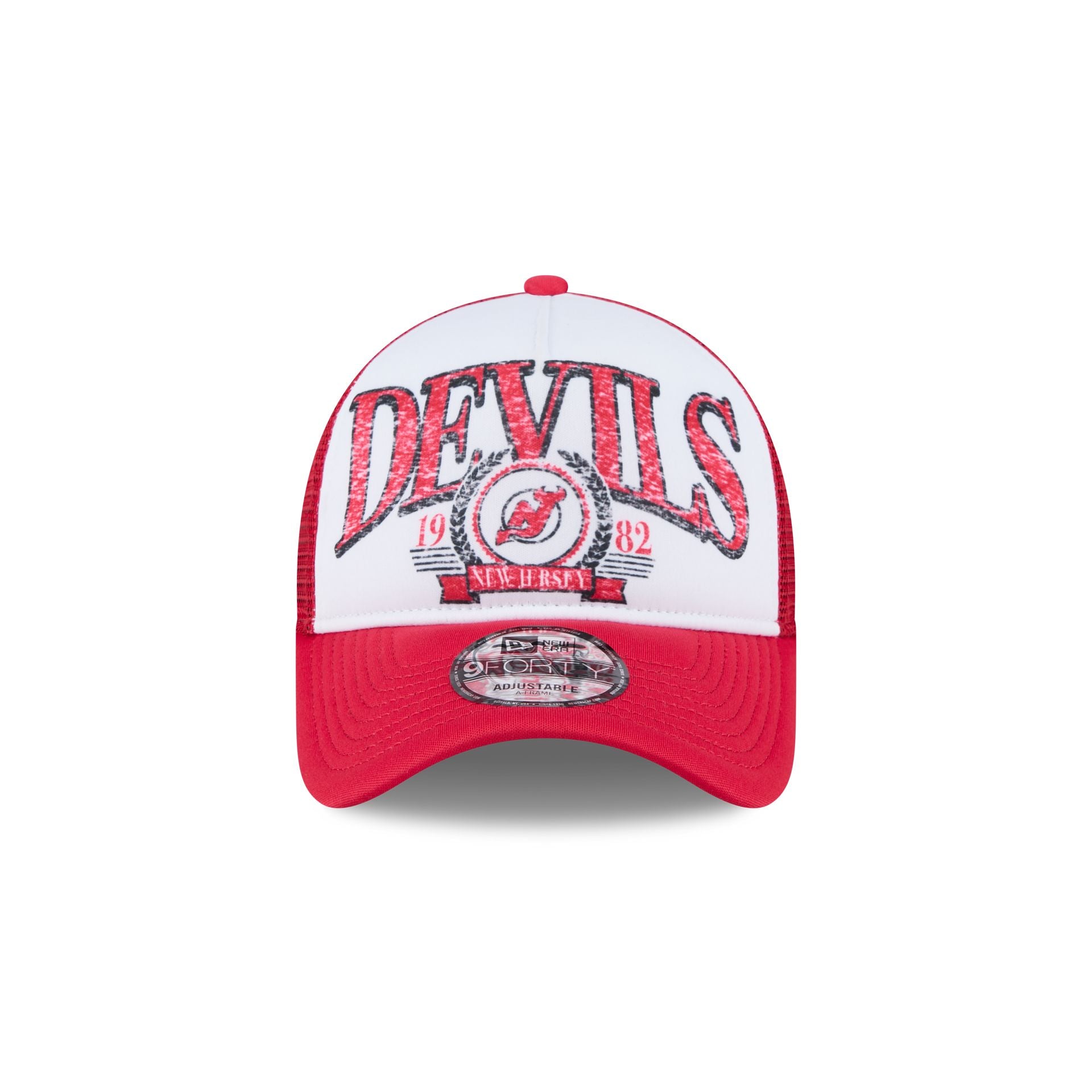 New Jersey Devils Distressed 9FORTY A-Frame Trucker Hat - Image 2