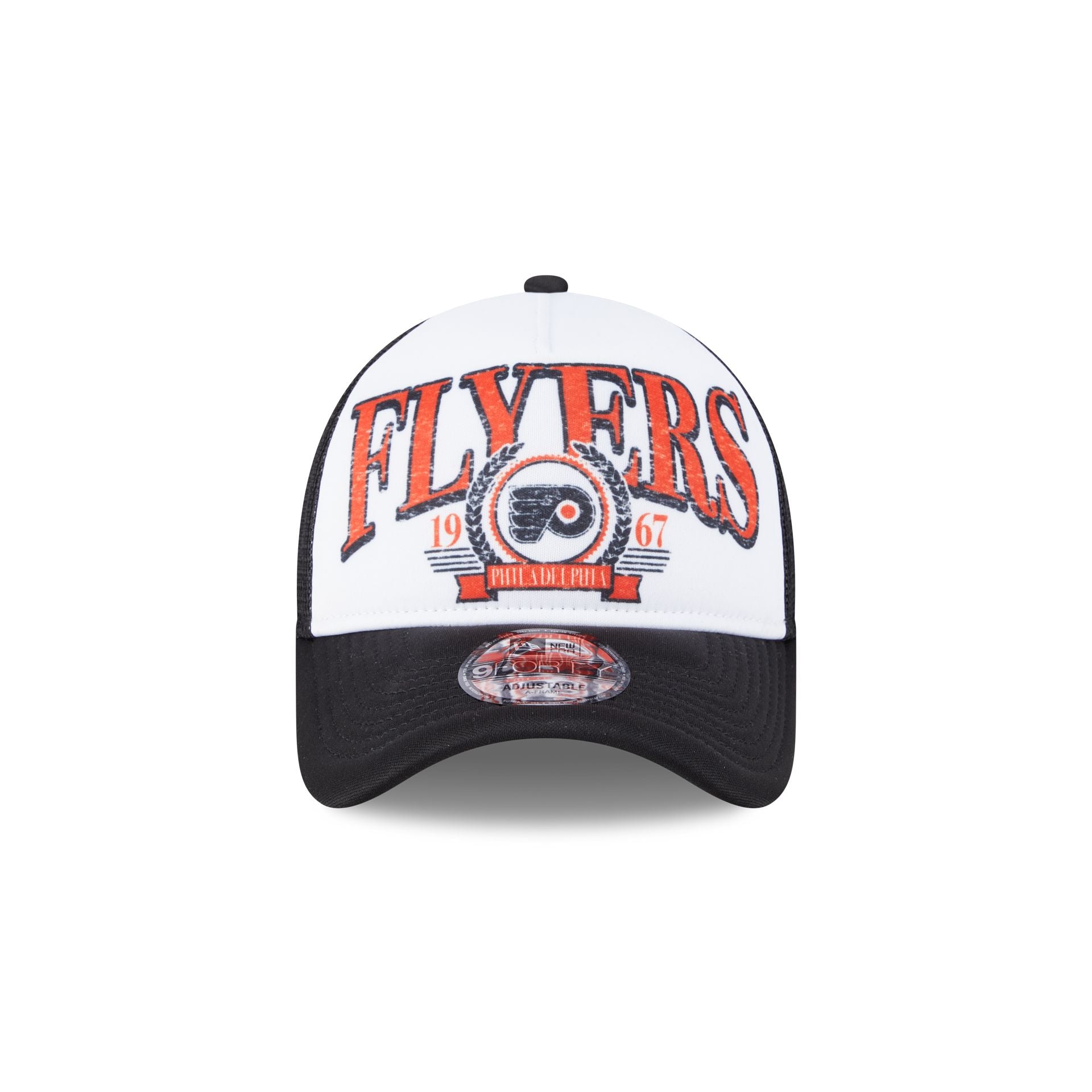 Philadelphia Flyers Distressed 9FORTY A-Frame Trucker Hat - Image 2