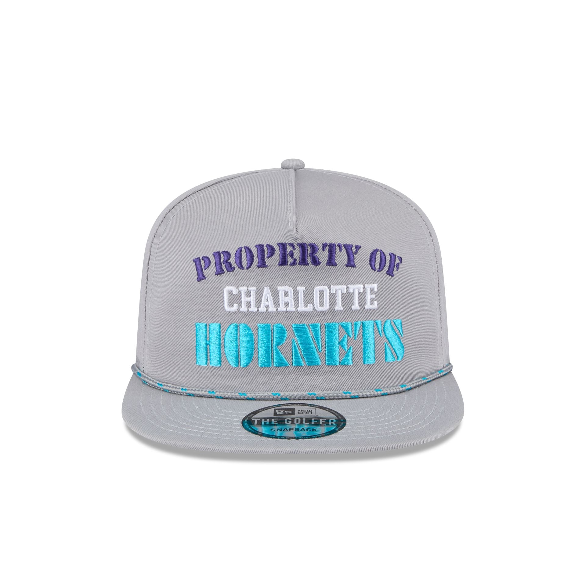 Charlotte Hornets Vintage Gray Rope Golfer Hat - Image 2