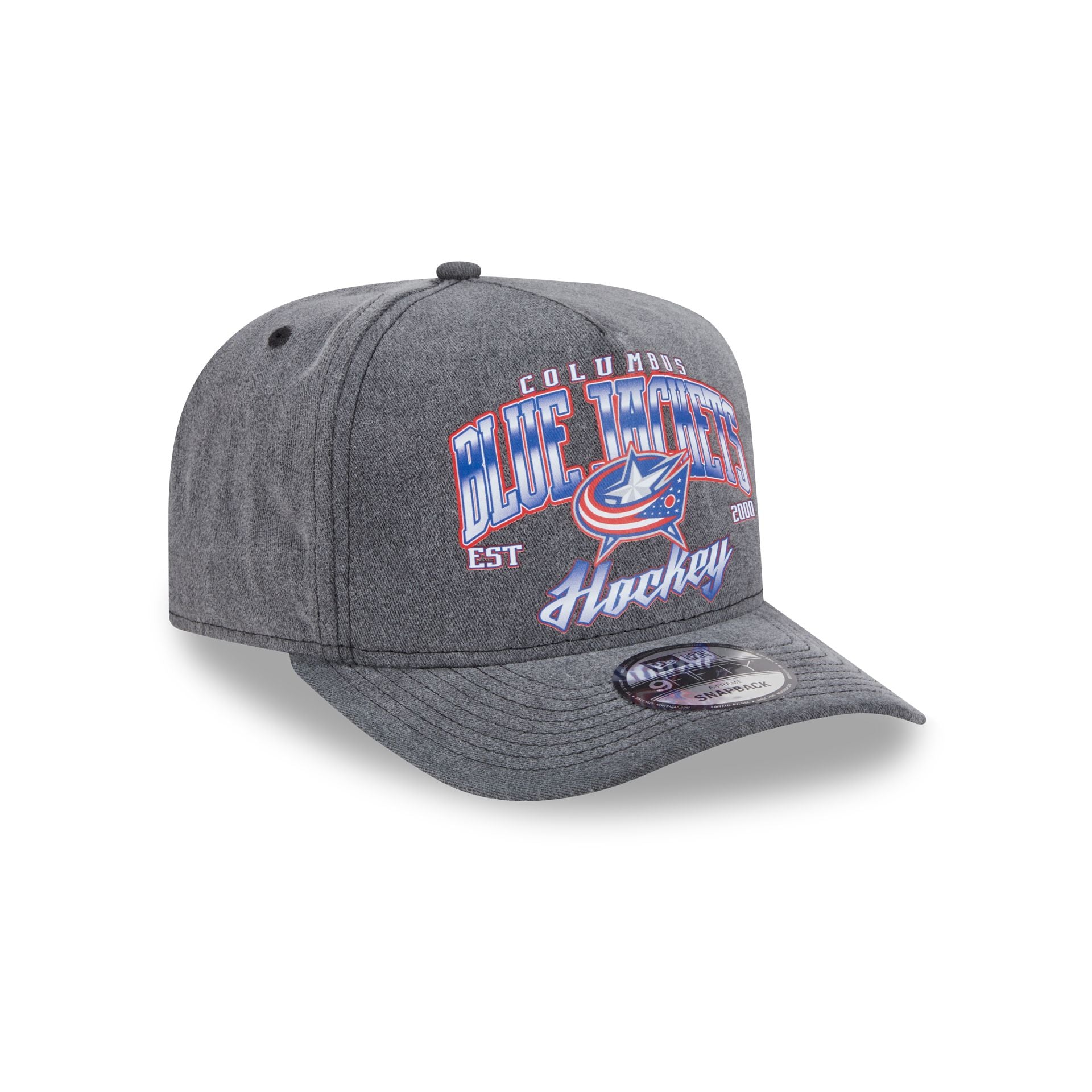 Columbus Blue Jackets Washed 9FIFTY A-Frame Snapback Hat - Image 3