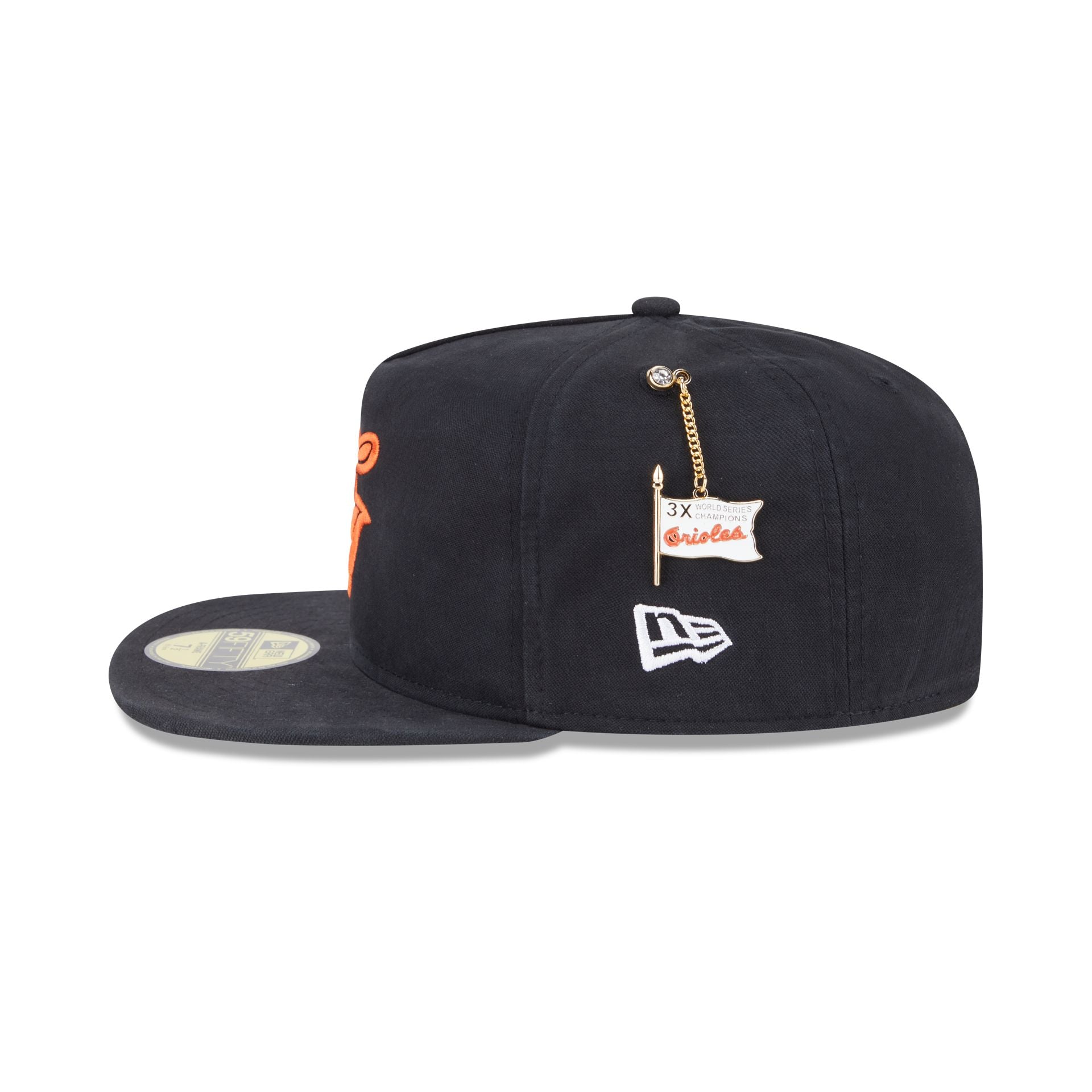 Baltimore Orioles Championship Side Flag 59FIFTY A-Frame Fitted Hat - Image 4