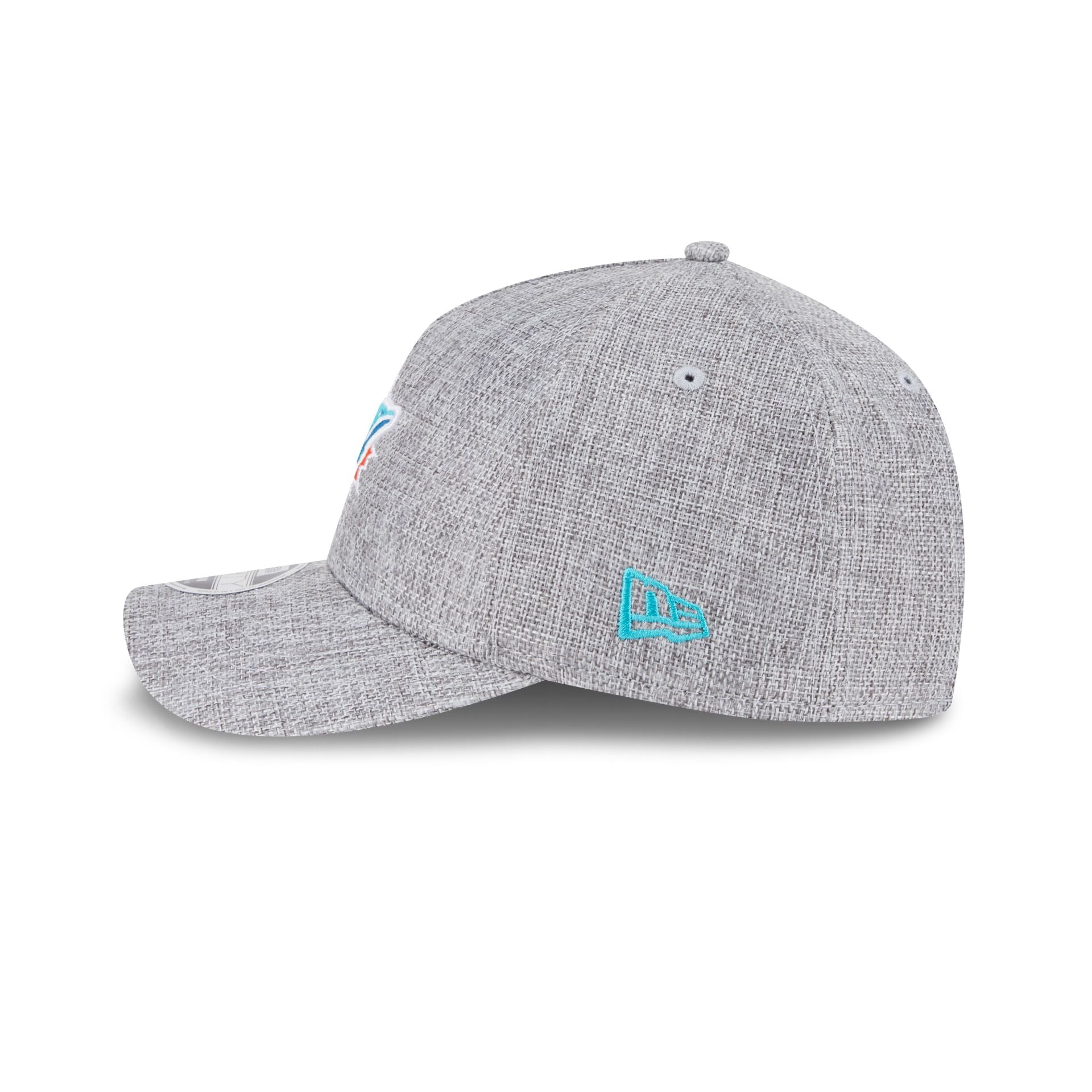 Miami Dolphins Cotton Weave Gray 9FORTY M-Crown A-Frame Snapback Hat - Image 4