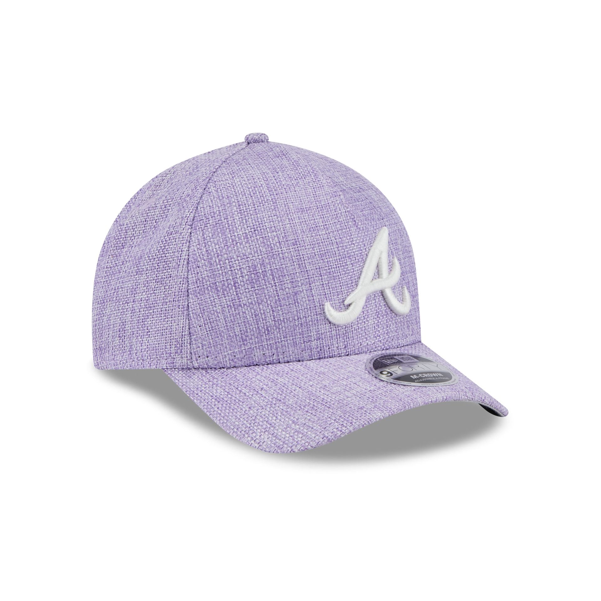 Atlanta Braves Cotton Weave Purple 9FORTY M-Crown A-Frame Snapback Hat - Image 3