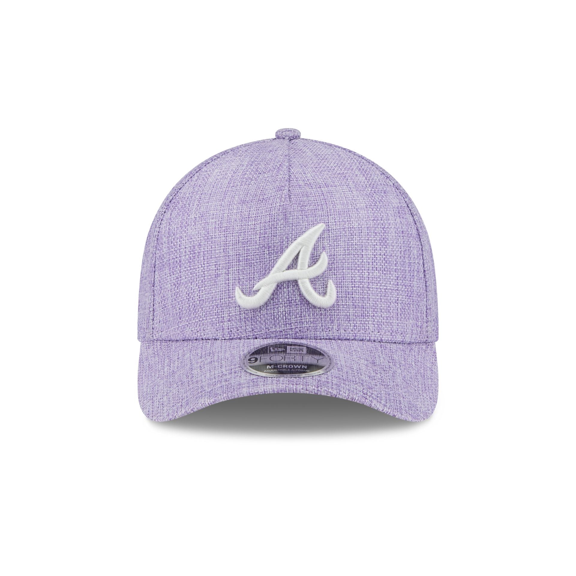 Atlanta Braves Cotton Weave Purple 9FORTY M-Crown A-Frame Snapback Hat - Image 2