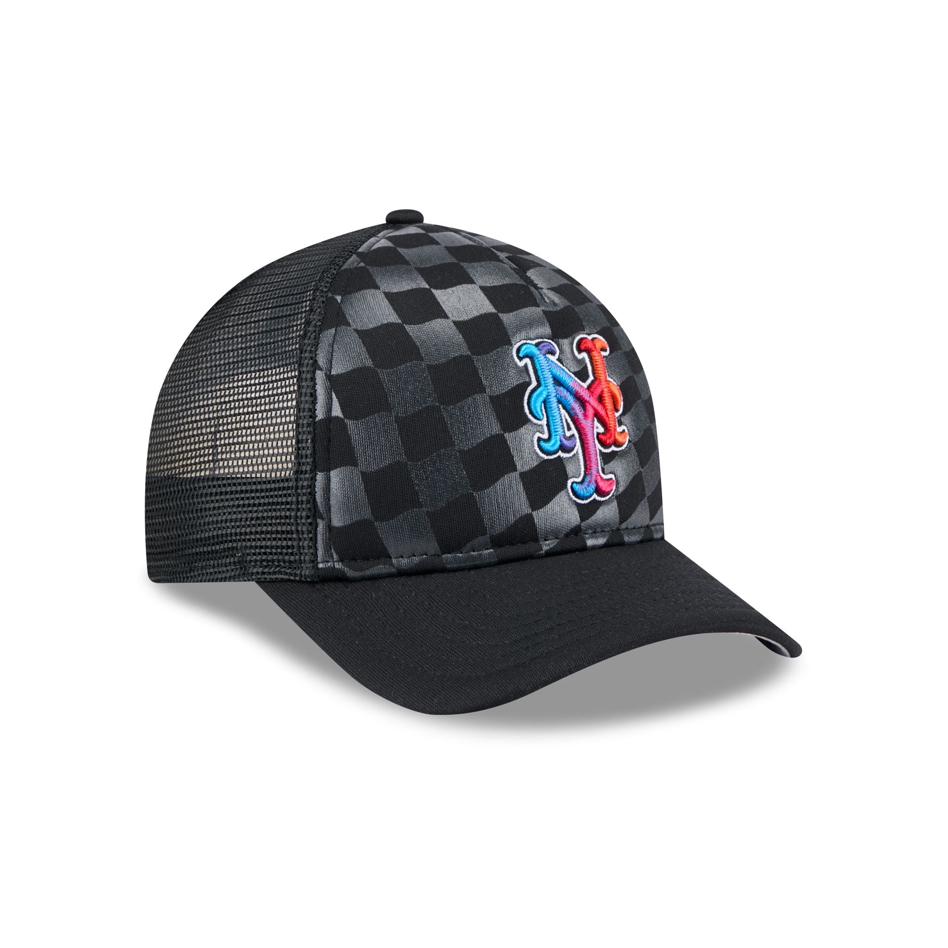New York Mets Gradient Raceway 9FORTY M-Crown A-Frame Trucker Hat - Image 3