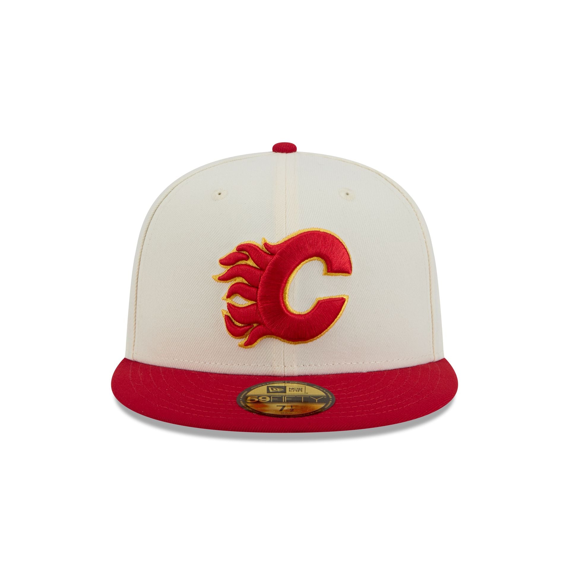 Calgary Flames Chrome White 59FIFTY Fitted Hat - Image 2