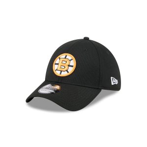 Boston Bruins Black 39THIRTY Stretch Fit Hat