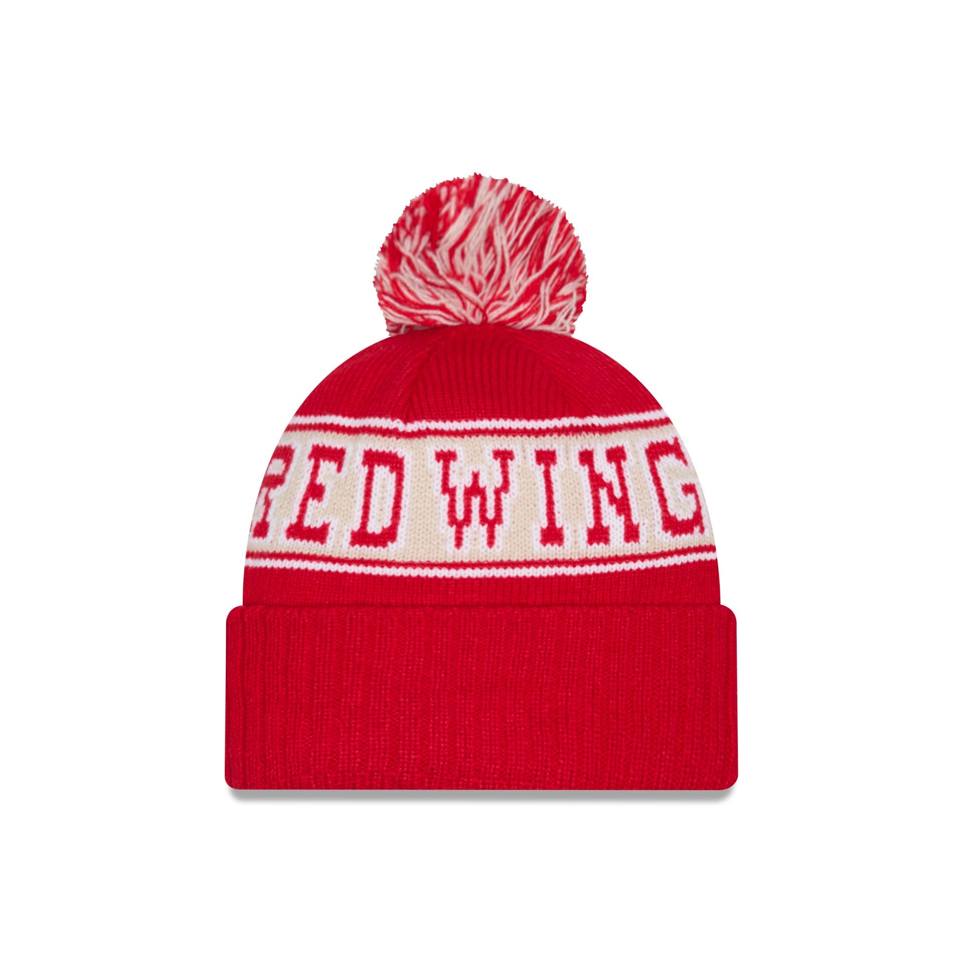 Detroit Red Wings Historic Retro Pom Knit Hat - Image 2
