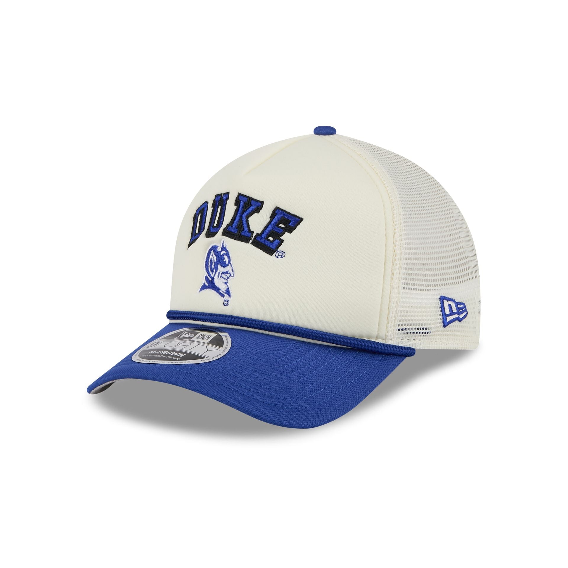 Duke Blue Devils Chrome Arch 9FORTY M-Crown A-Frame Trucker Hat