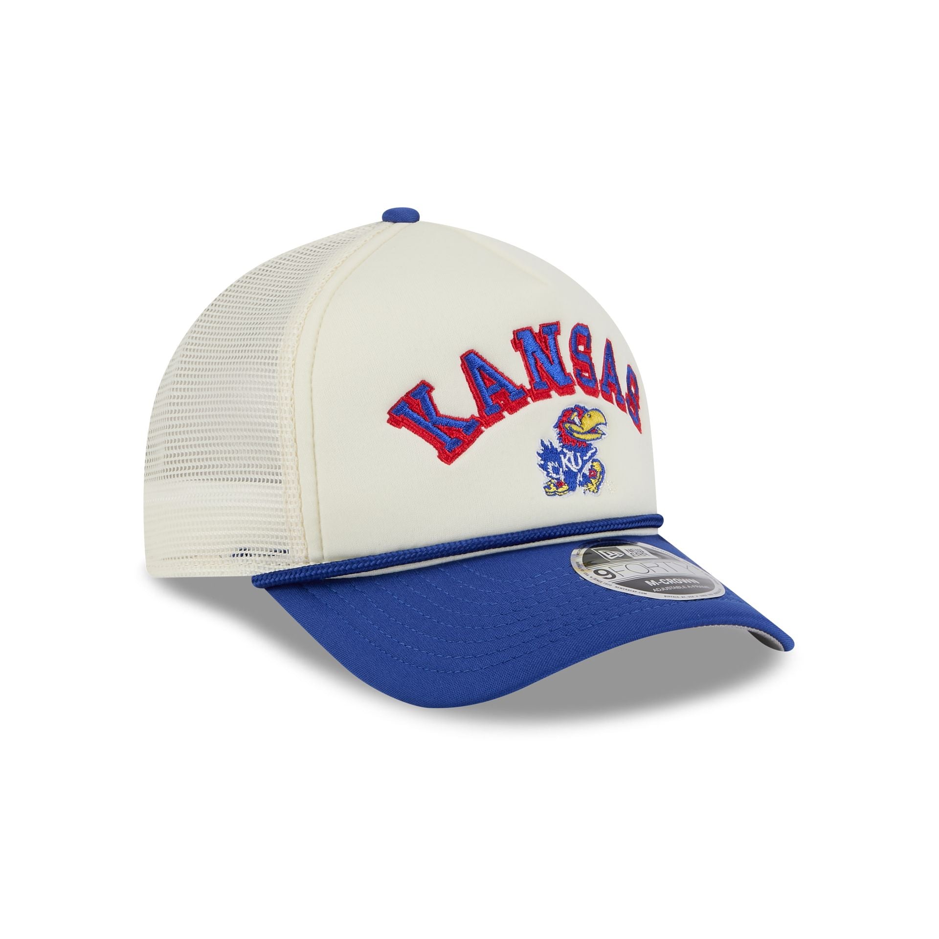 Kansas Jayhawks Chrome Arch 9FORTY M-Crown A-Frame Trucker Hat - Image 3