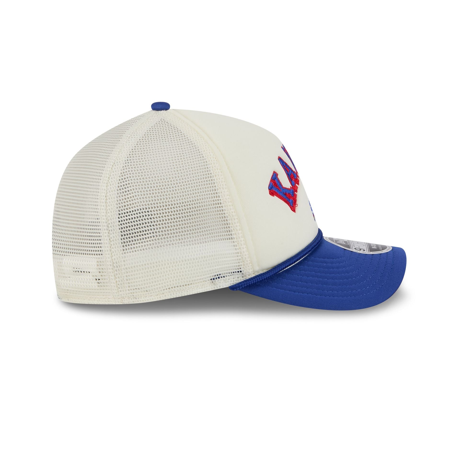 Kansas Jayhawks Chrome Arch 9FORTY M-Crown A-Frame Trucker Hat - Image 5