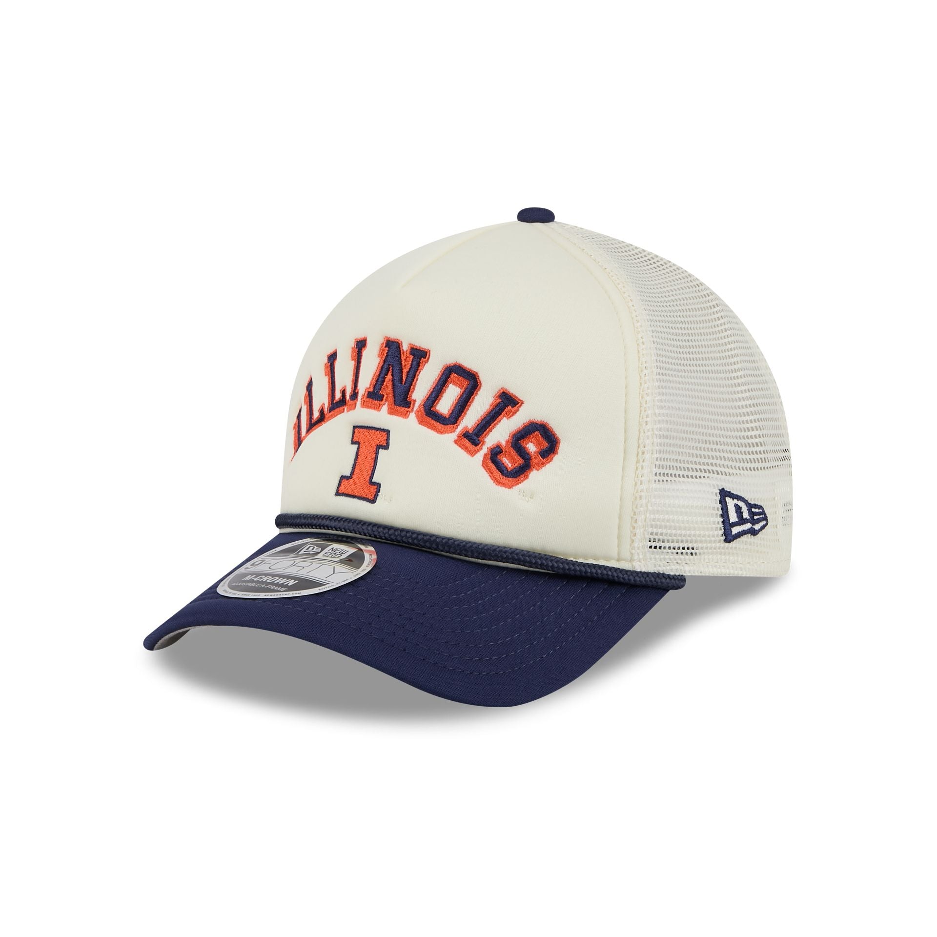 Illinois Fighting Illini Chrome Arch 9FORTY M-Crown A-Frame Trucker Hat