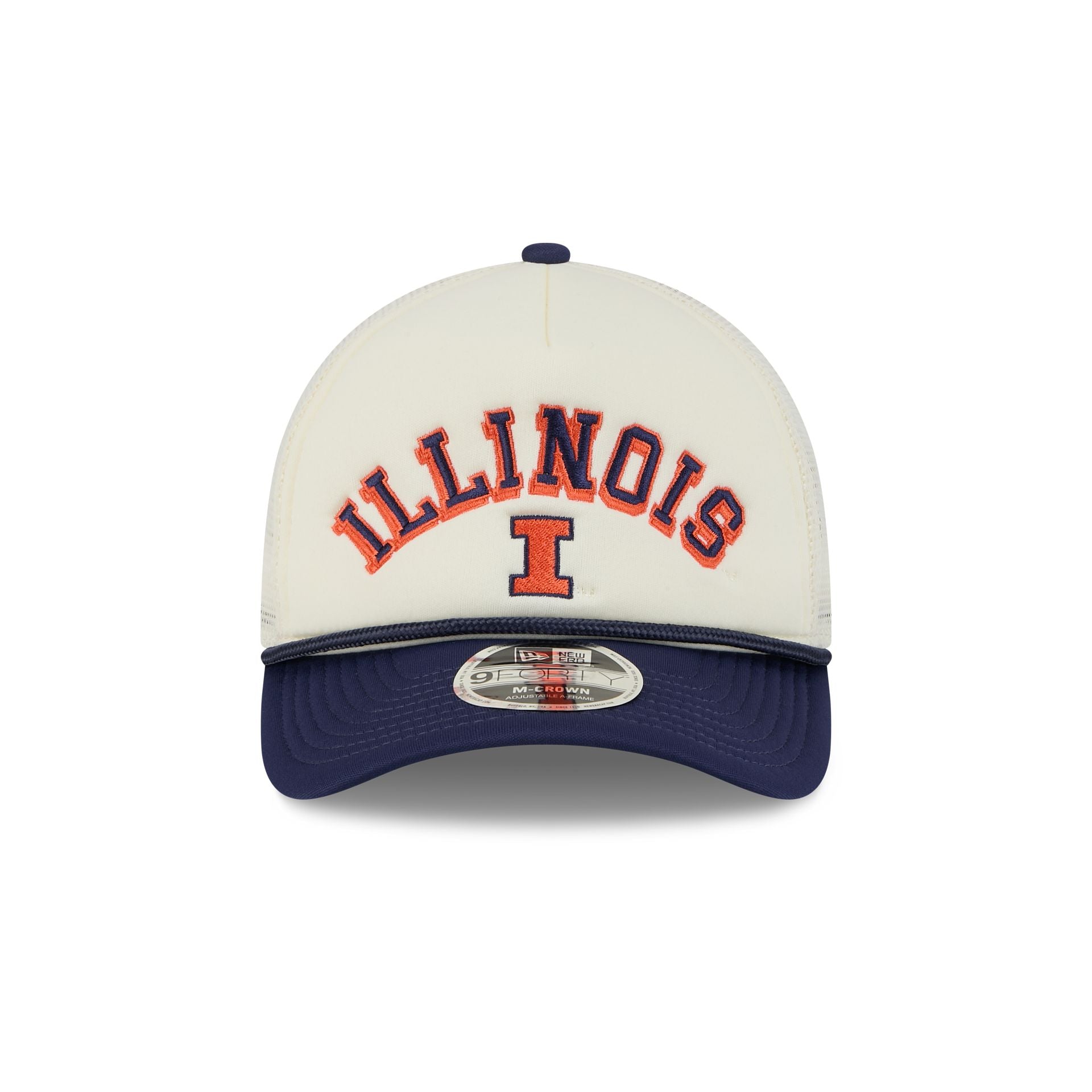 Illinois Fighting Illini Chrome Arch 9FORTY M-Crown A-Frame Trucker Hat - Image 2