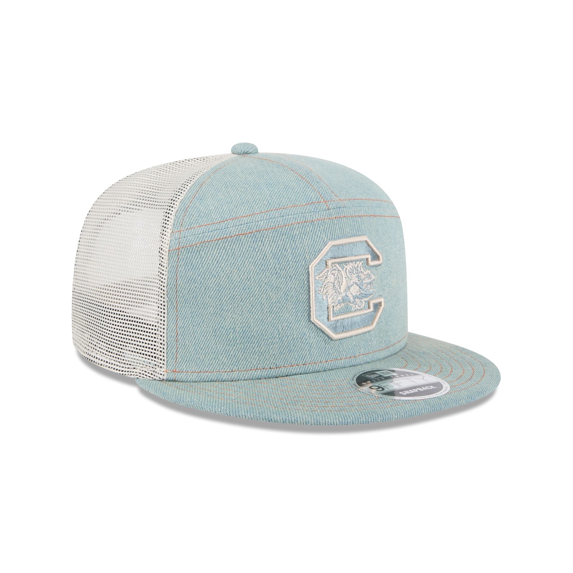 South Carolina Gamecocks Denim Split Panel 9FIFTY Trucker Hat - Image 3