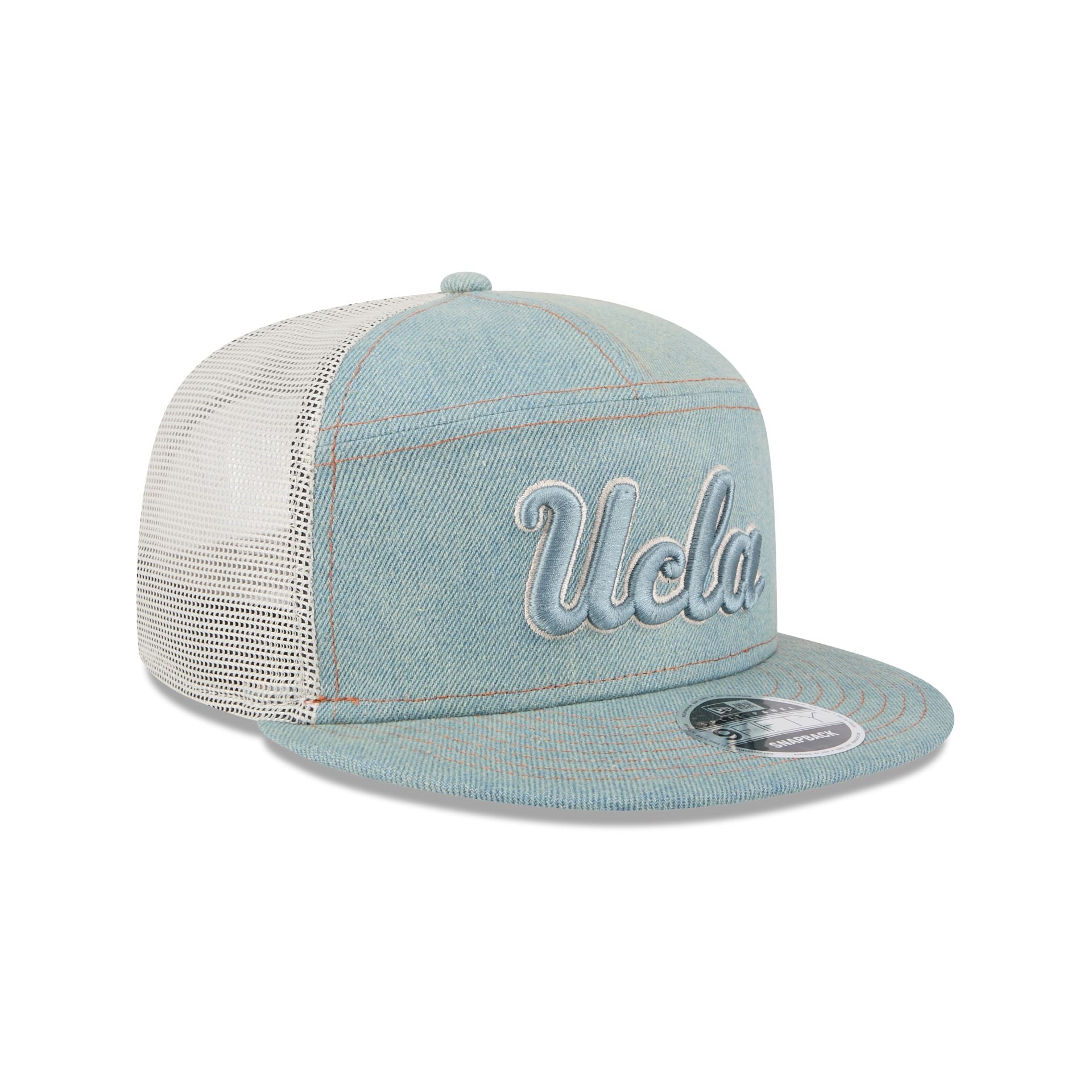 UCLA Bruins Denim Split Panel 9FIFTY Trucker Hat - Image 3