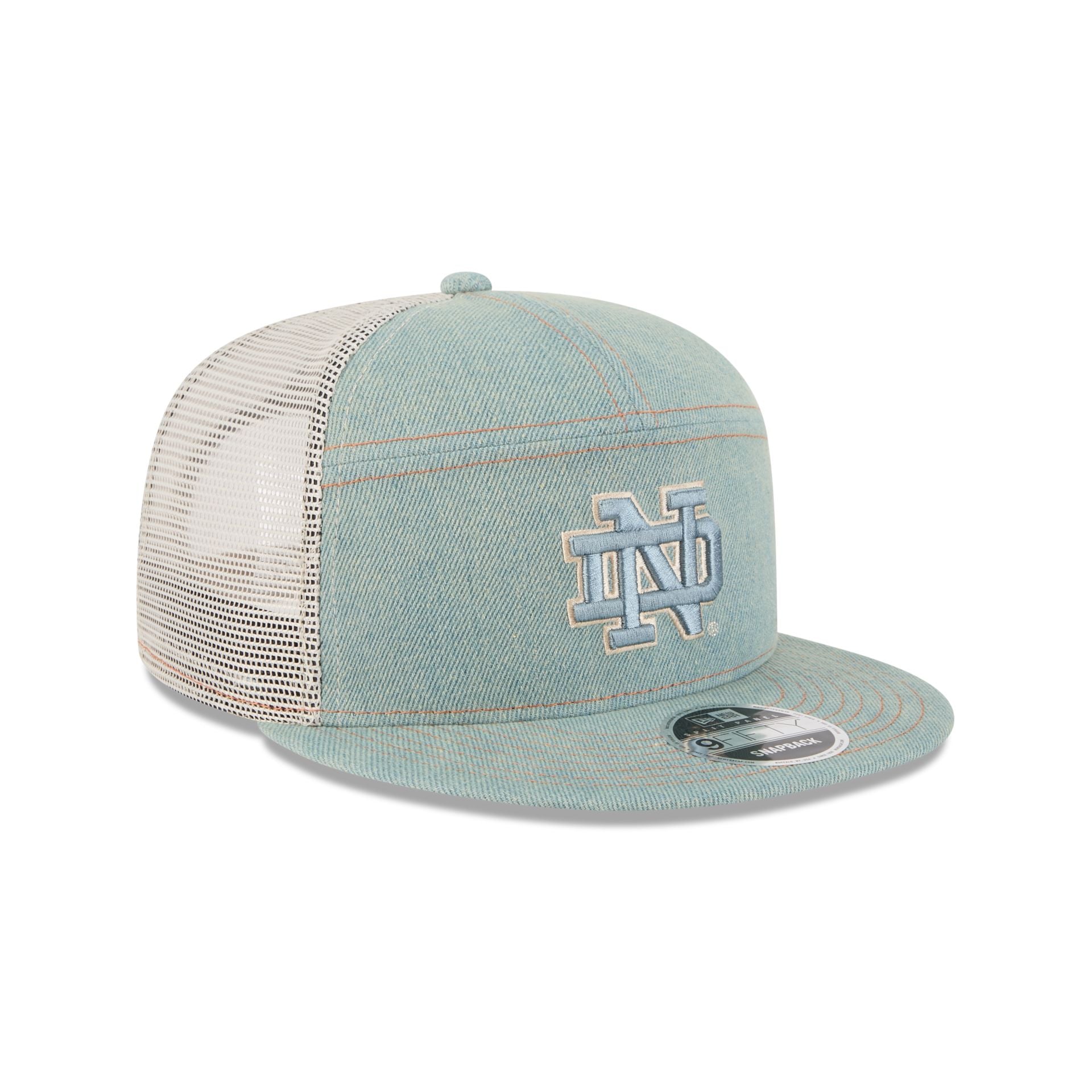 Notre Dame Fighting Irish Denim Split Panel 9FIFTY Trucker Hat - Image 3