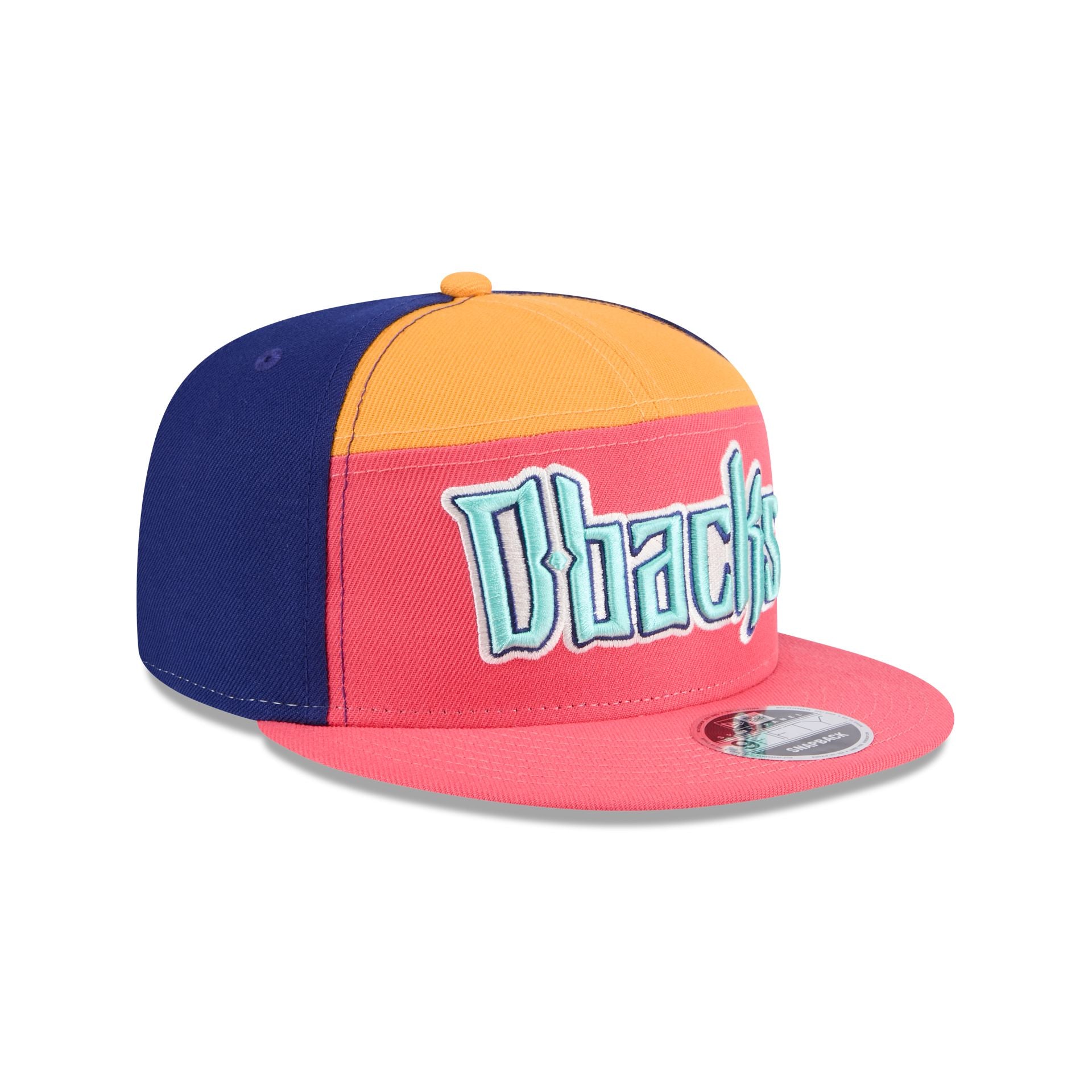 Arizona Diamondbacks Coral Split Panel 9FIFTY Snapback Hat - Image 3