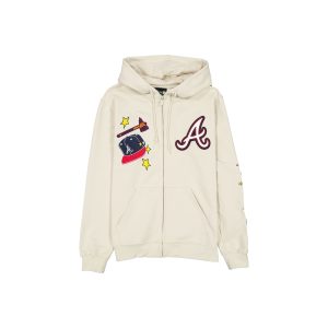 Atlanta Braves Stone Logo Select Full-Zip Hoodie