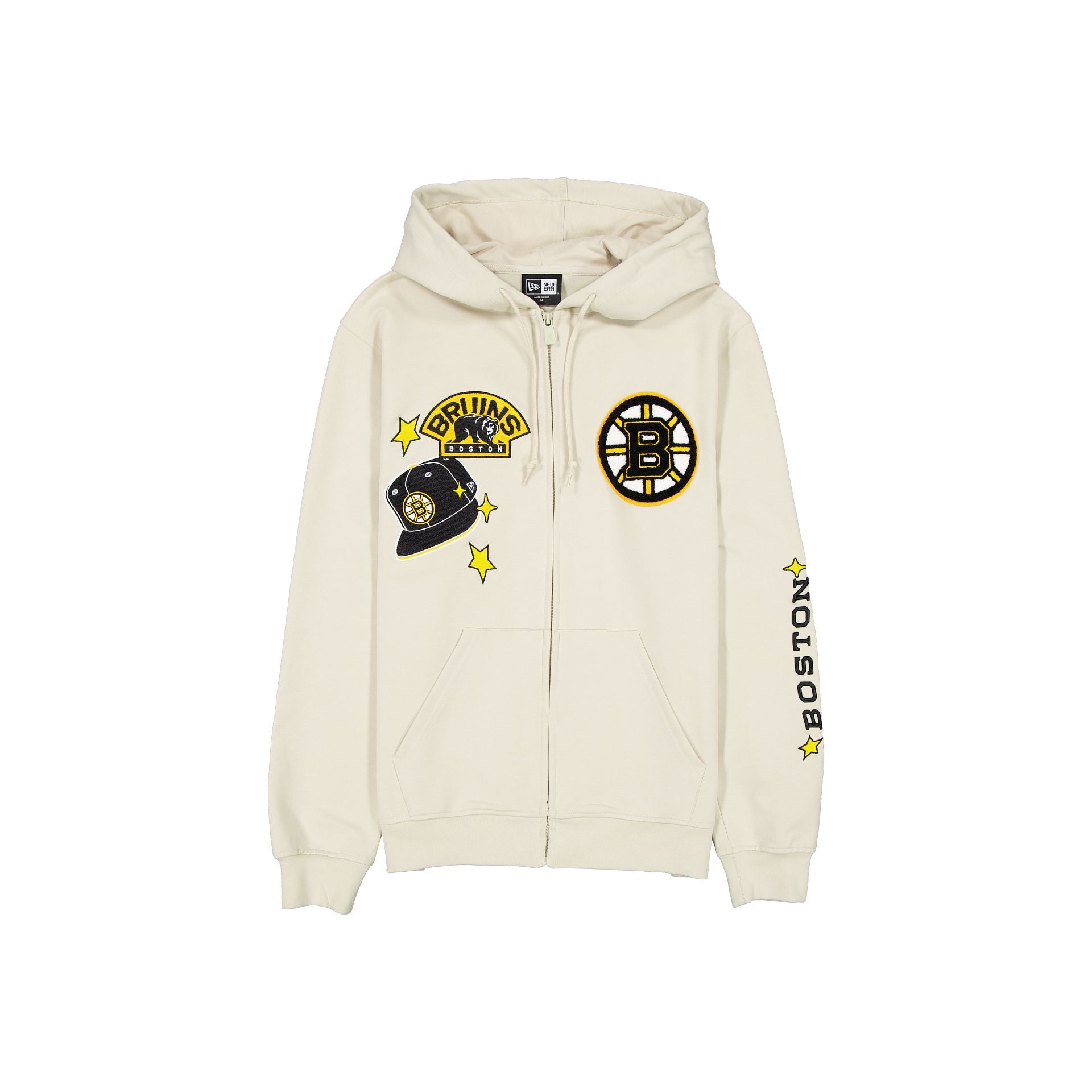 Boston Bruins Stone Logo Select Full-Zip Hoodie