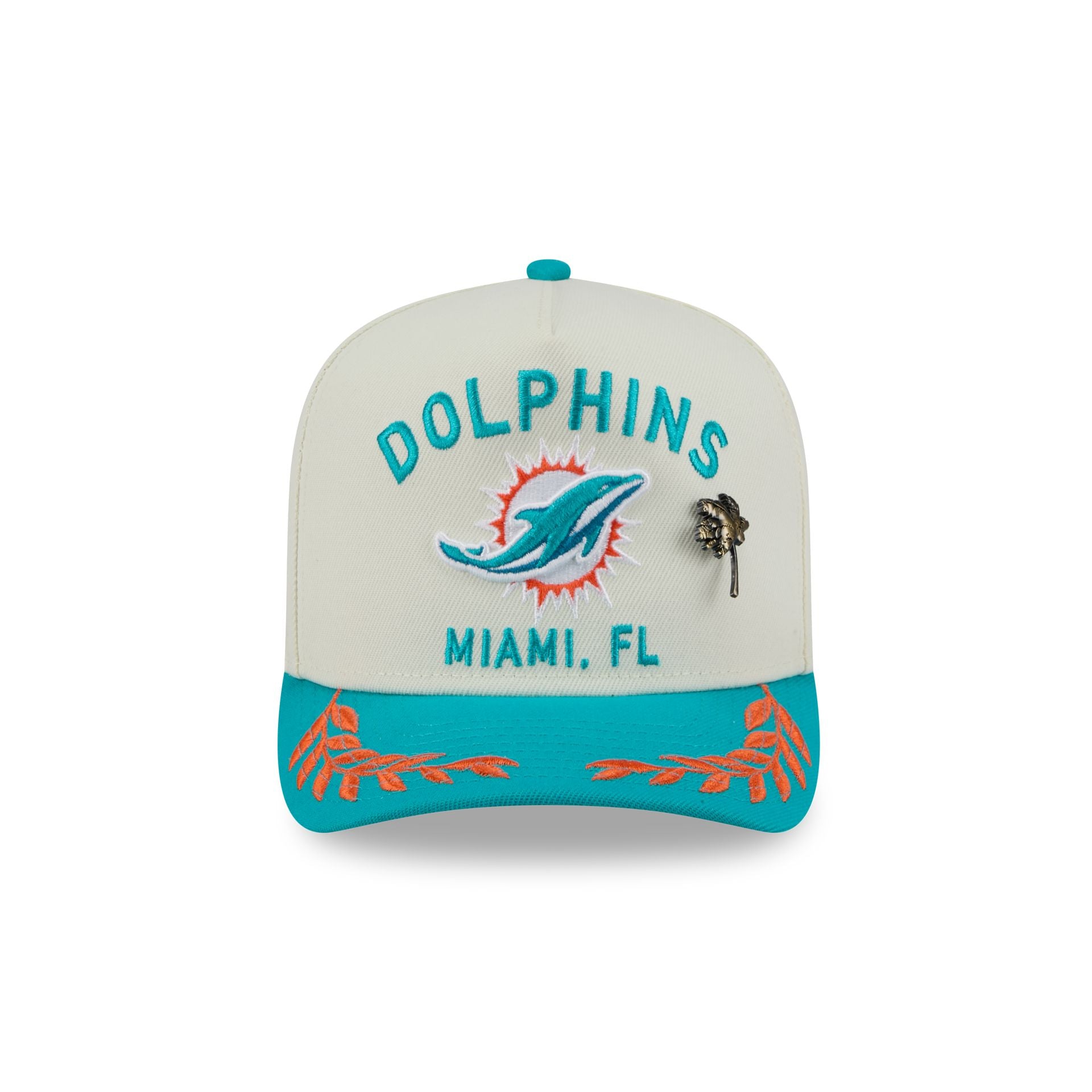 Miami Dolphins 2025 Draft Chrome White 59FIFTY A-Frame Fitted Hat - Image 2