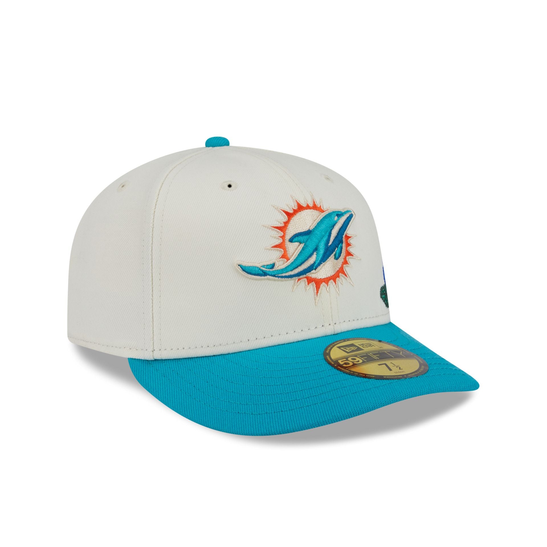 Miami Dolphins Tonal Florals White 59FIFTY Fitted Hat - Image 3