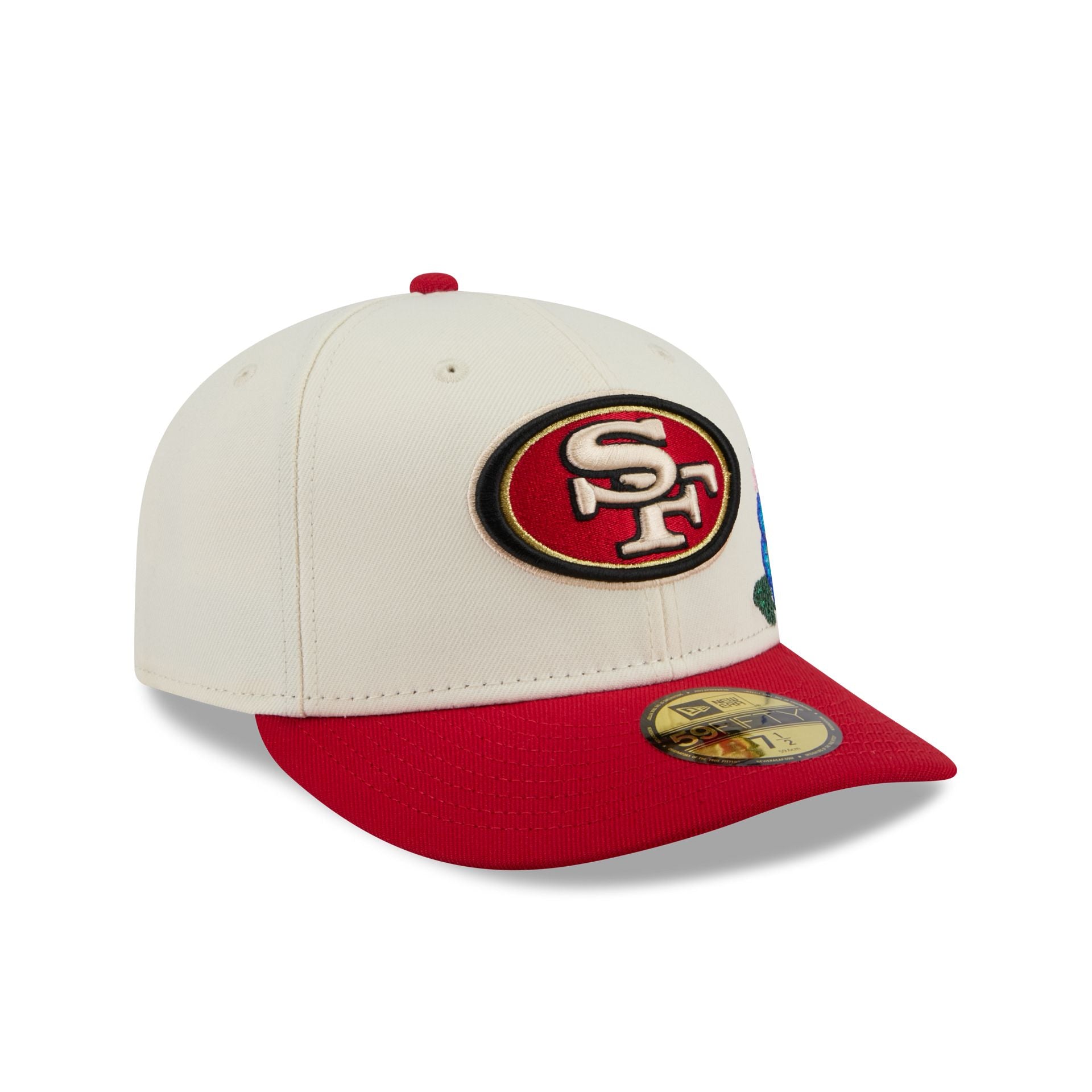San Francisco 49ers Tonal Florals White 59FIFTY Fitted Hat - Image 3
