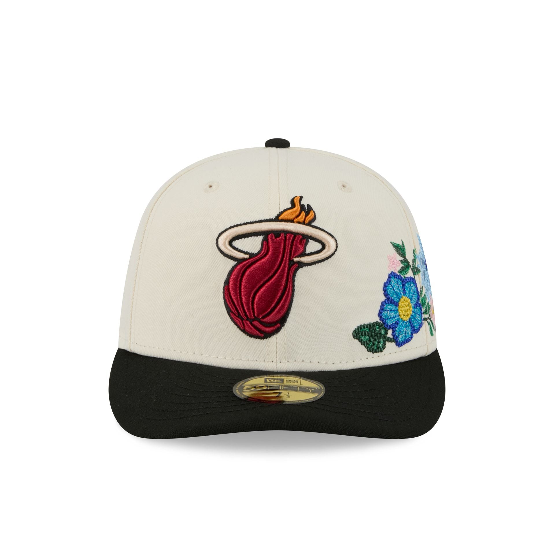 Miami Heat Tonal Florals White 59FIFTY Fitted Hat - Image 2