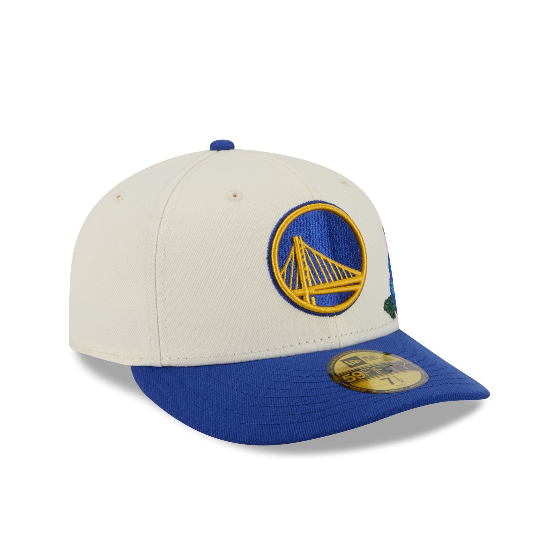 Golden State Warriors Tonal Florals White 59FIFTY Fitted Hat - Image 3
