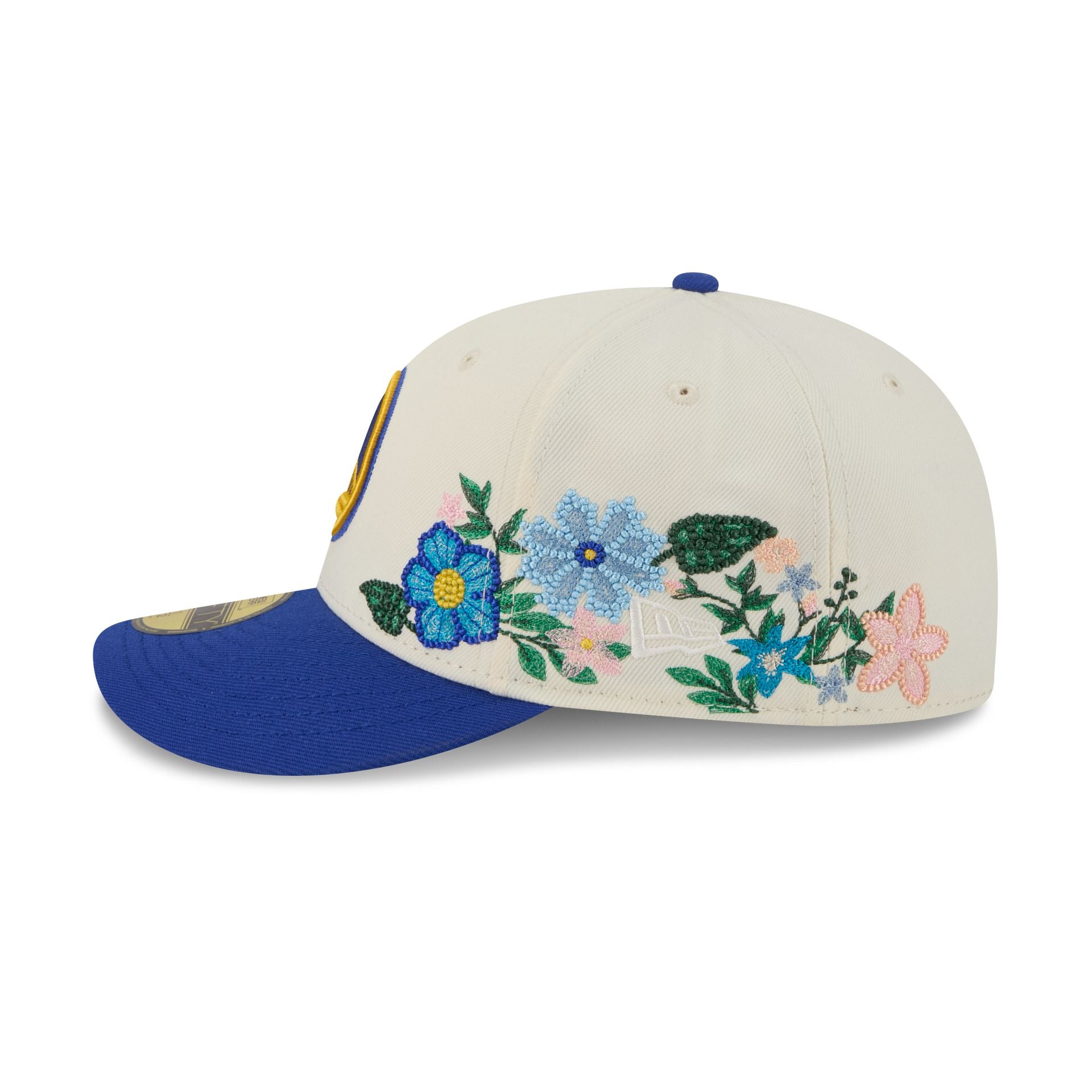 Golden State Warriors Tonal Florals White 59FIFTY Fitted Hat - Image 4