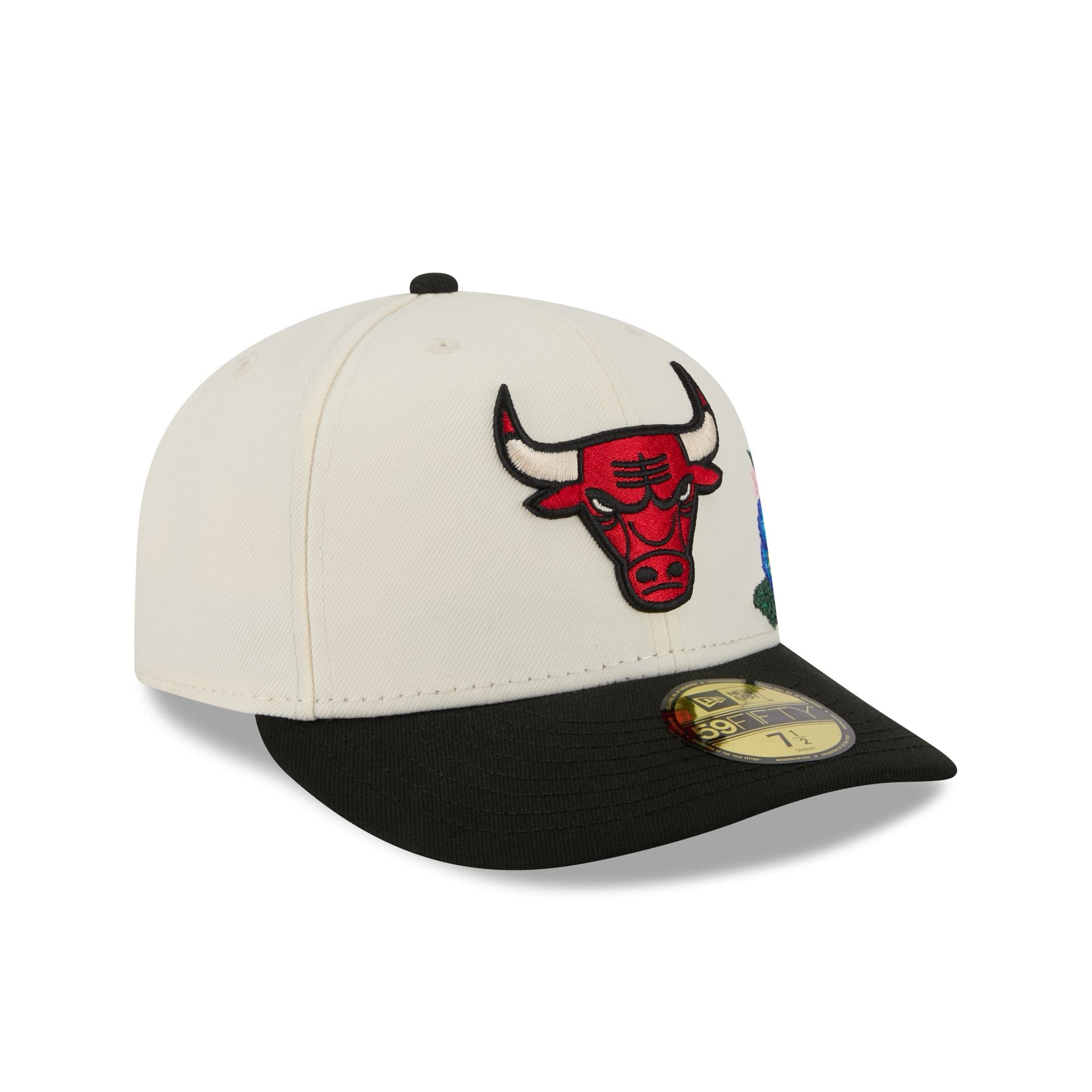 Chicago Bulls Tonal Florals White 59FIFTY Fitted Hat - Image 3