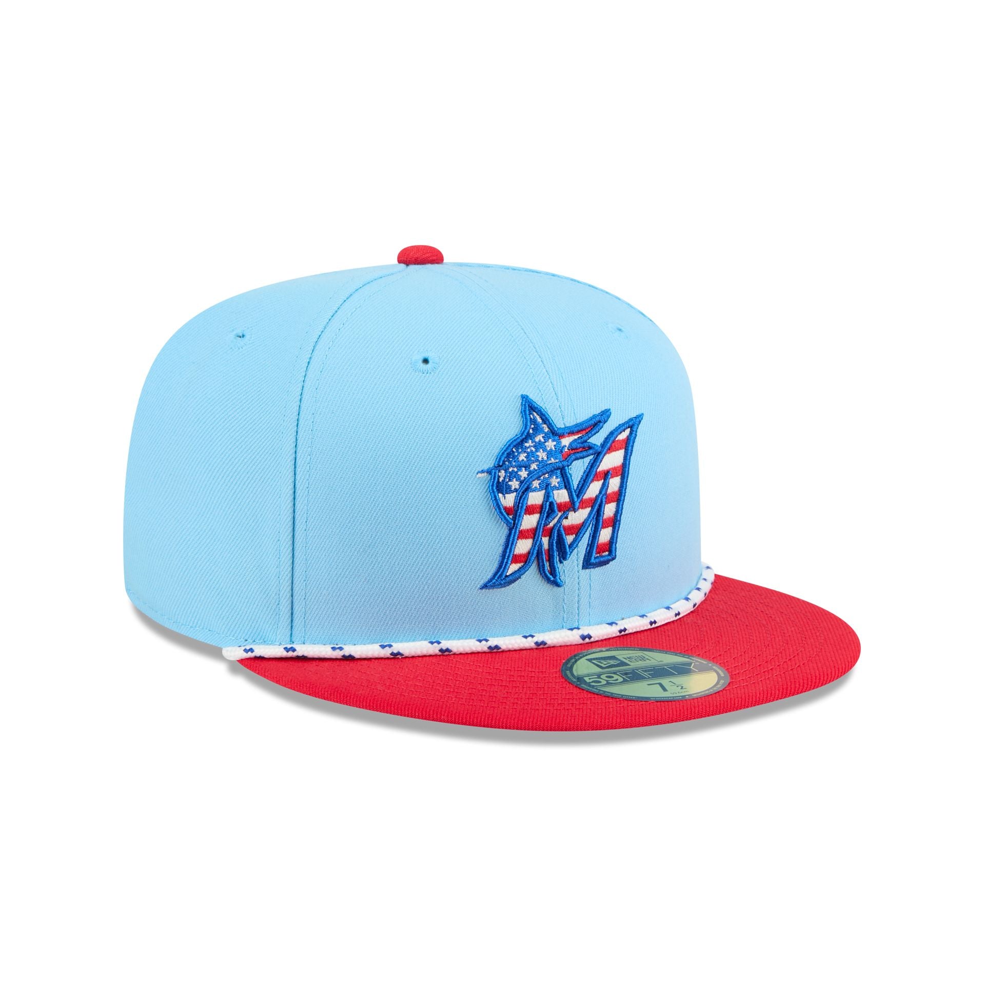 Miami Marlins Independence Day 2025 59FIFTY Fitted Hat - Image 3