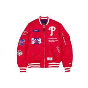 Alpha Industries x Philadelphia Phillies Red MA-1 Bomber Jacket