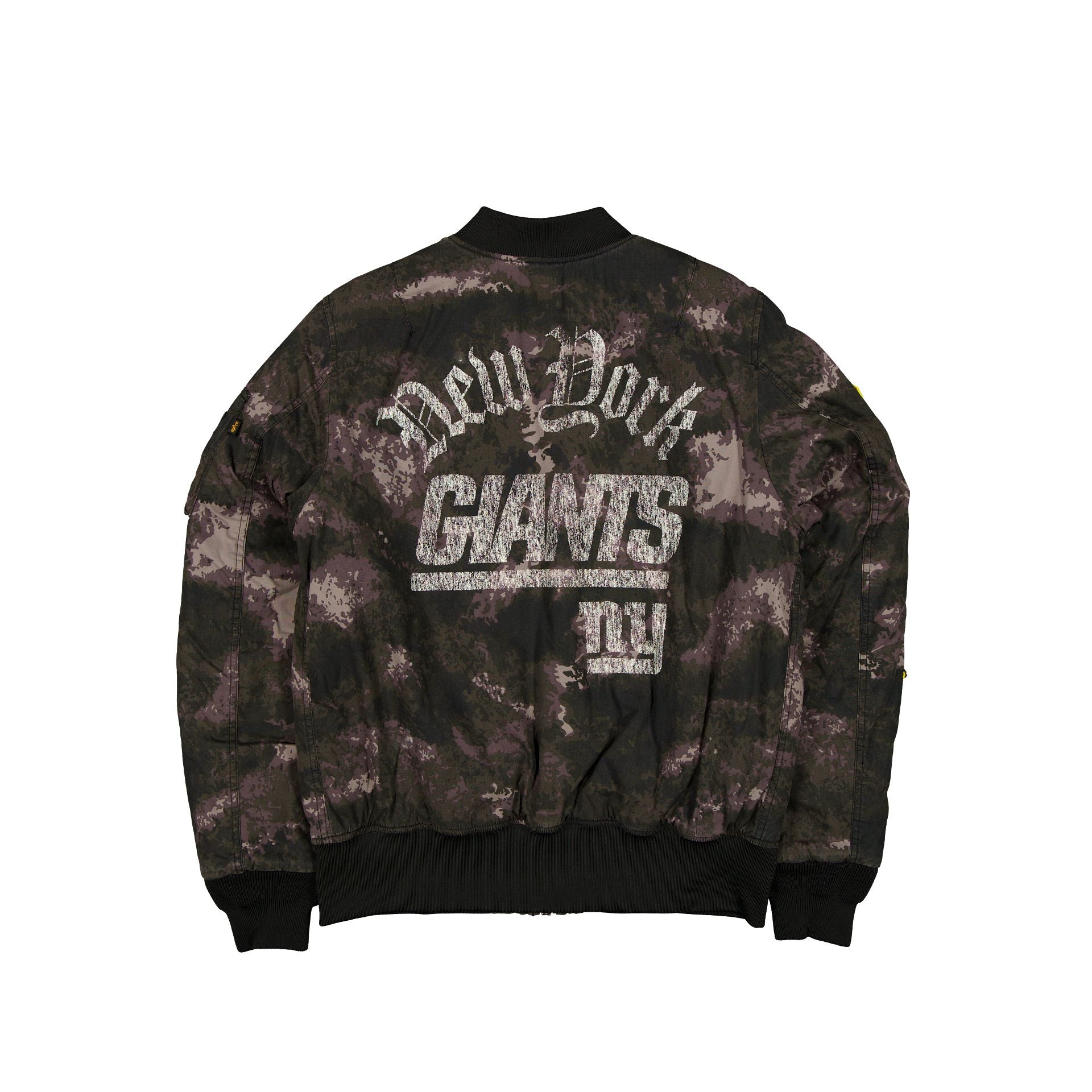 Alpha Industries x New York Giants Black Camo MA-1 Bomber Jacket - Image 3
