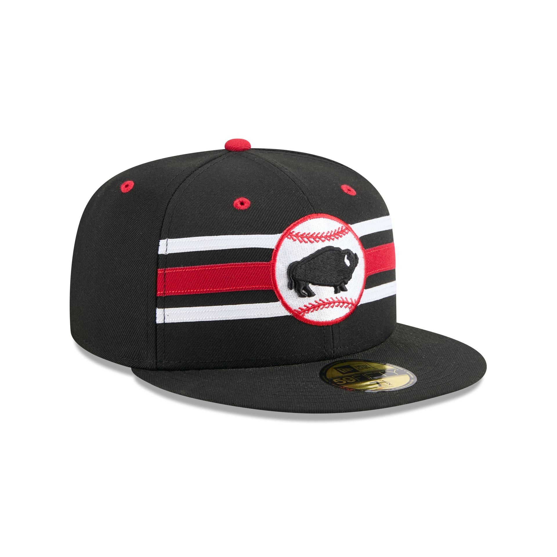Buffalo Bisons Theme Night Black 59FIFTY Fitted Hat - Image 3