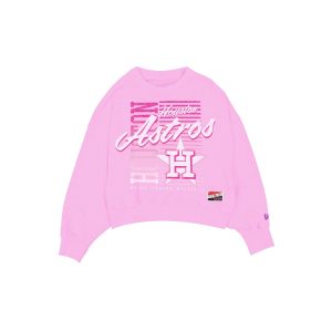 Houston Astros Throwback Women's Washed Pink Crewneck