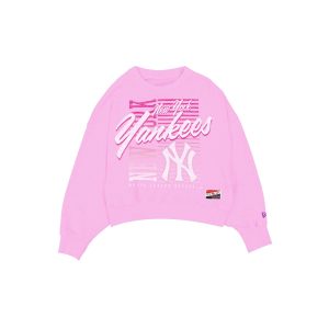 New York Yankees Throwback Women's Washed Pink Crewneck