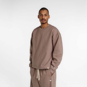 New Era Branded Alden Taupe Gray Crewneck