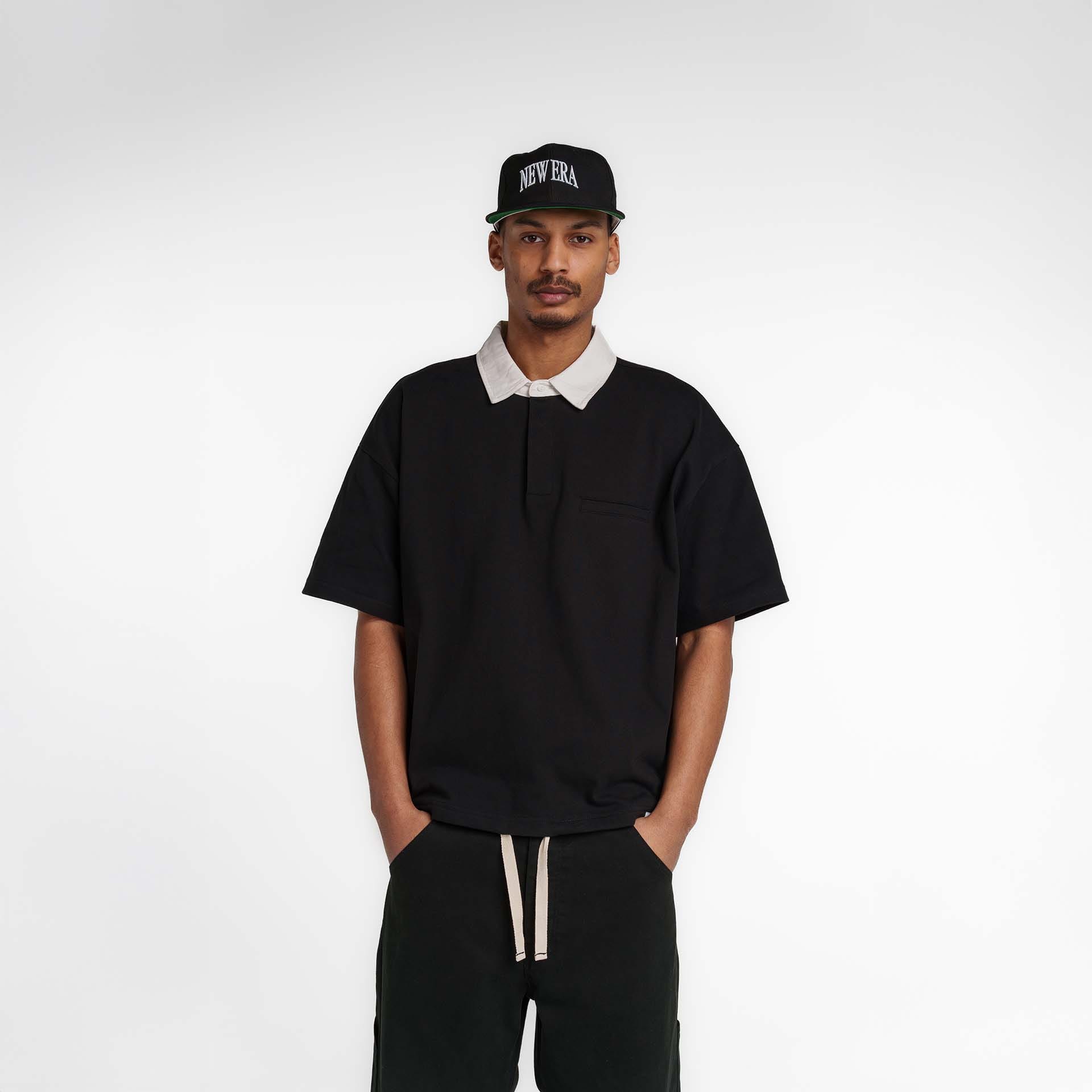 New Era Branded Alden Black Rugby Shirt