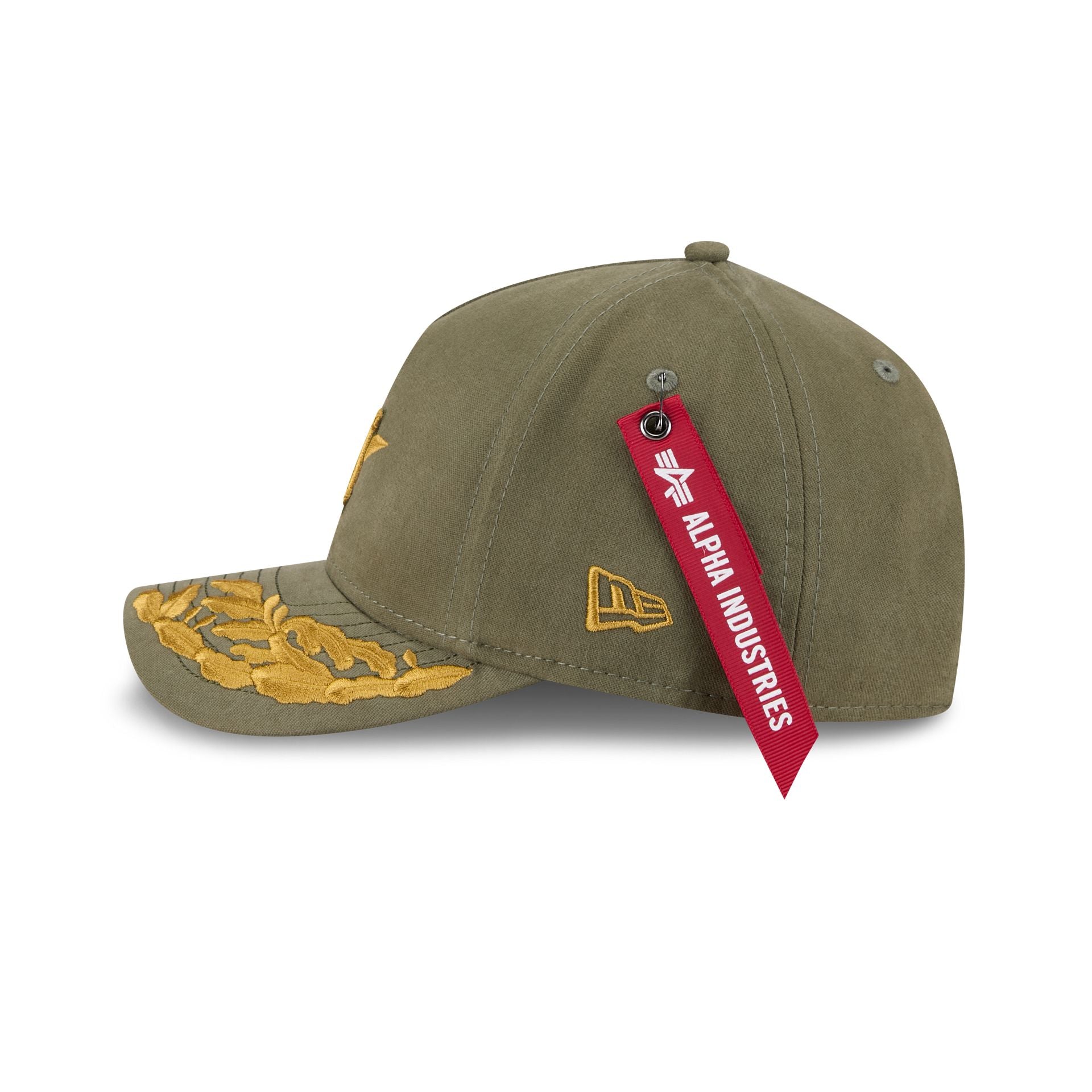 Alpha Industries x Houston Astros Olive Green 9FORTY M-Crown A-Frame Snapback Hat - Image 4