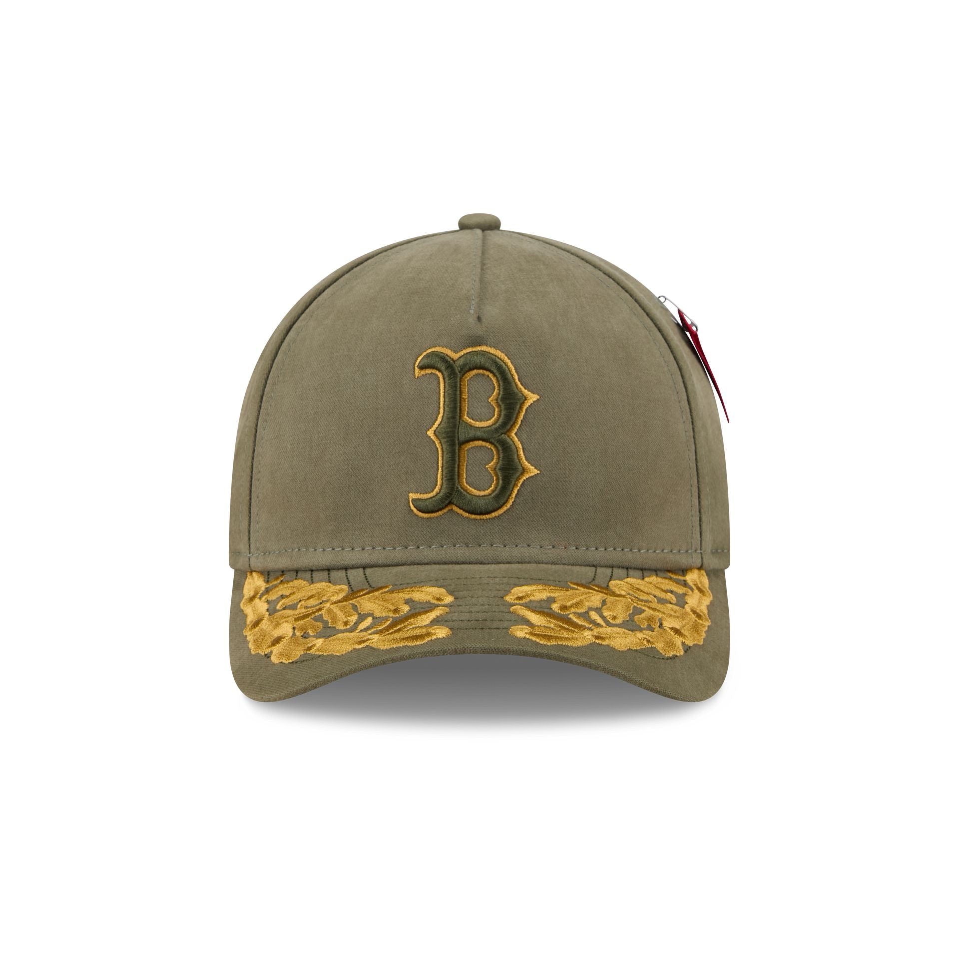 Alpha Industries x Boston Red Sox Olive Green 9FORTY M-Crown A-Frame Snapback Hat - Image 2