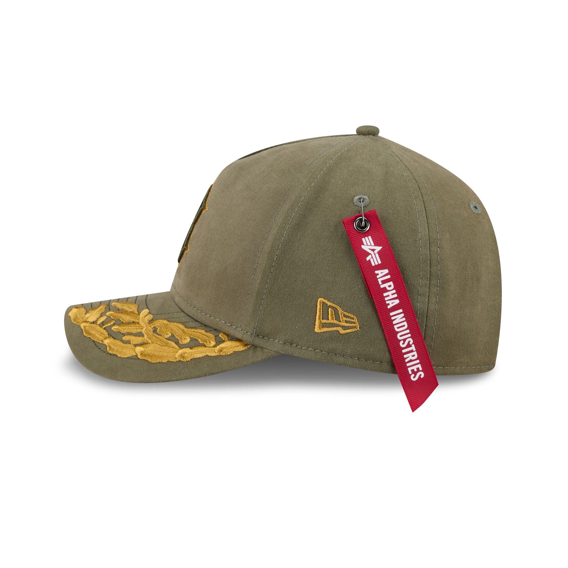 Alpha Industries x Boston Red Sox Olive Green 9FORTY M-Crown A-Frame Snapback Hat - Image 4