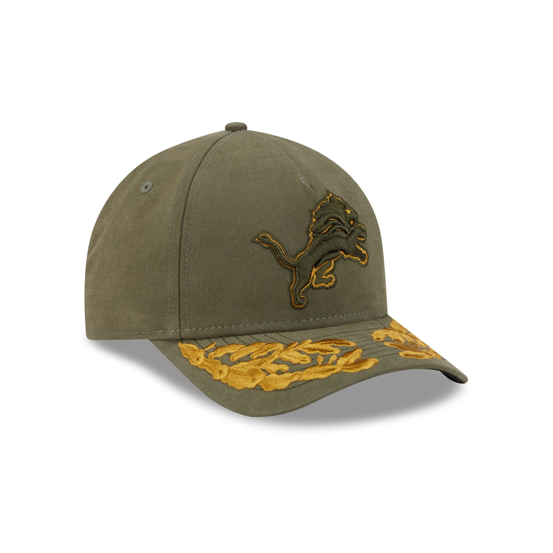 Alpha Industries x Detroit Lions Olive Green 9FORTY M-Crown A-Frame Snapback Hat - Image 3